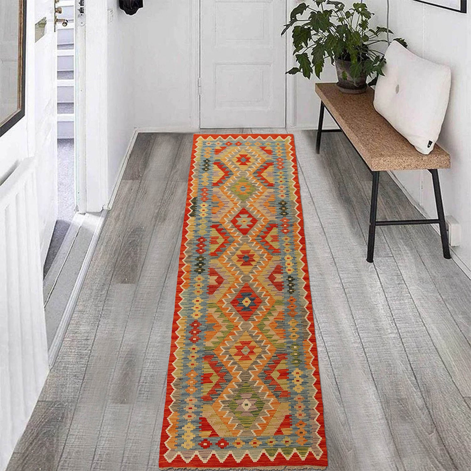 Vegetable Kilim Runner 2' 7" x 9' 9" (ft) - No. W31580