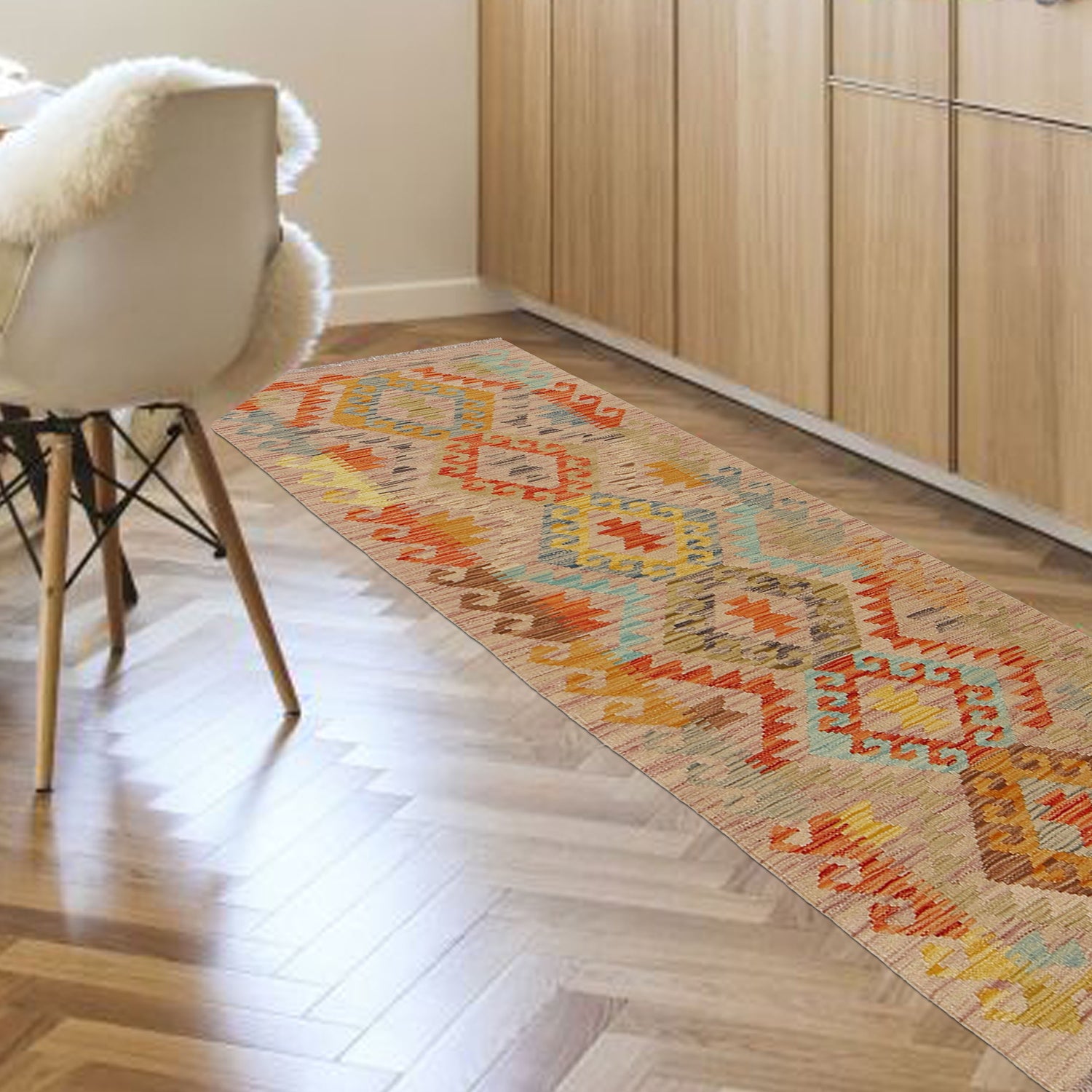 Vegetable Kelim Runner 2' 0" x 6' 5" (ft)- No. W31588