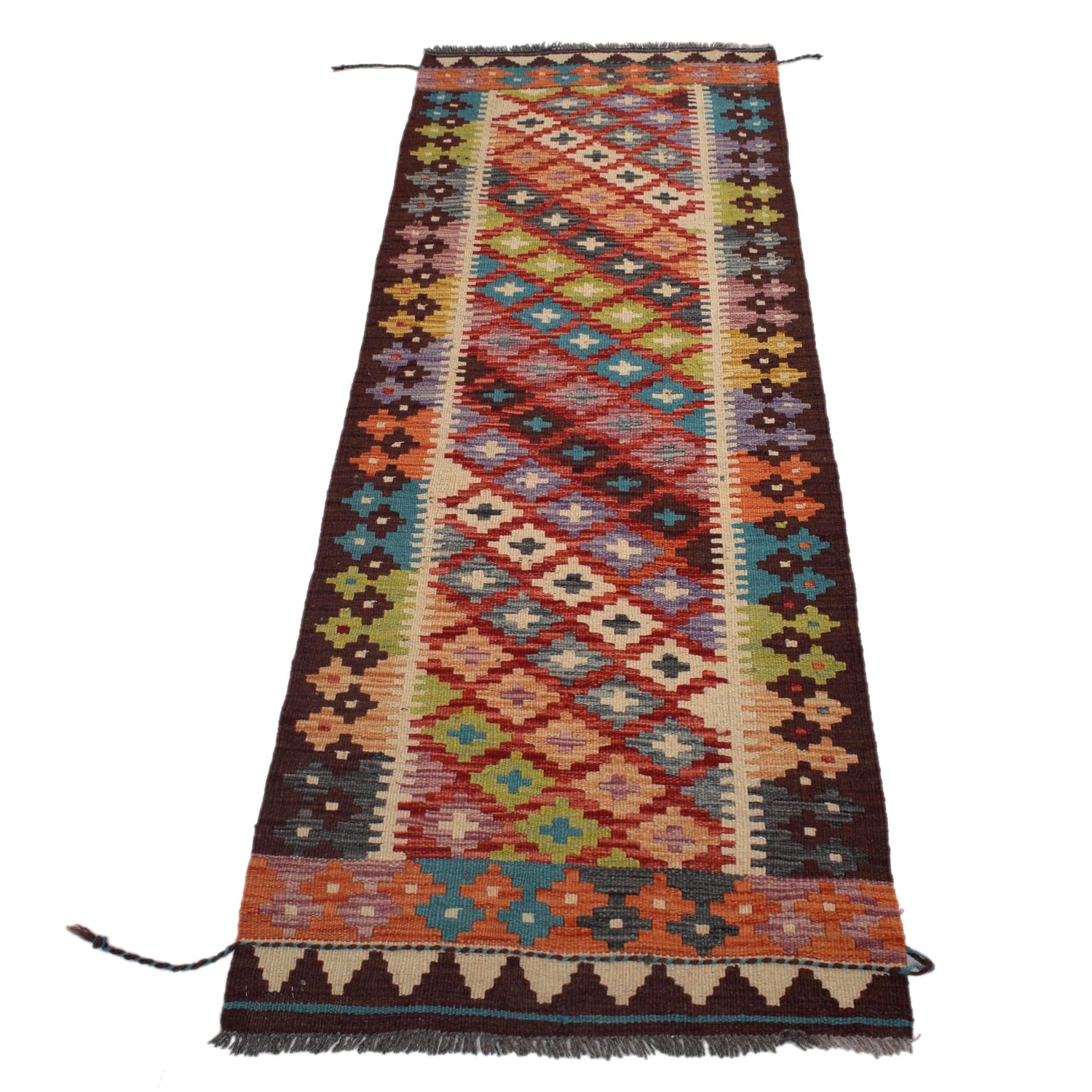 Vegetable Kilim Runner 2' 1" x 6' 4" (ft)- No. W31589