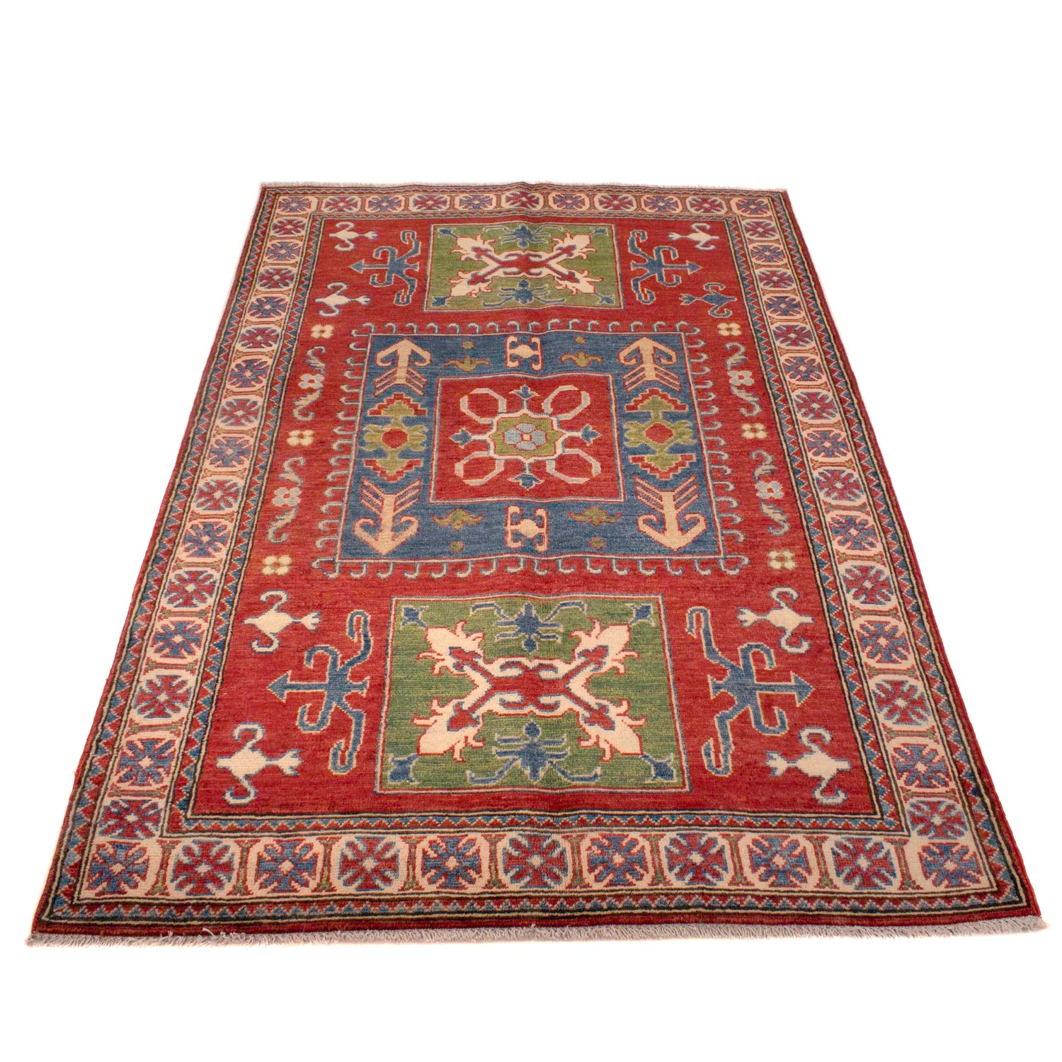 Hand Knotted Kazak Rug 3' 10" x 5' 11" (ft) - No. W34027