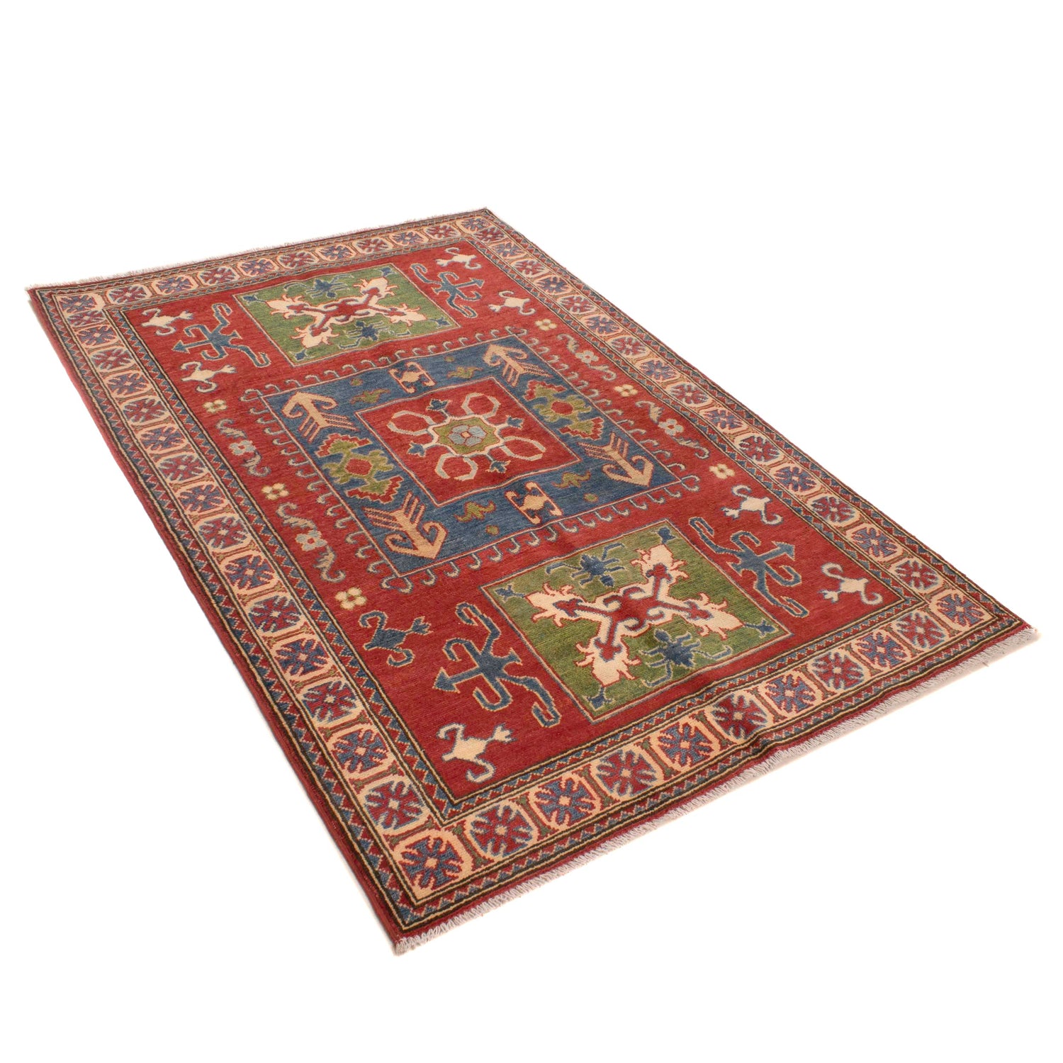 Hand Knotted Kazak Rug 3' 10" x 5' 11" (ft) - No. W34027