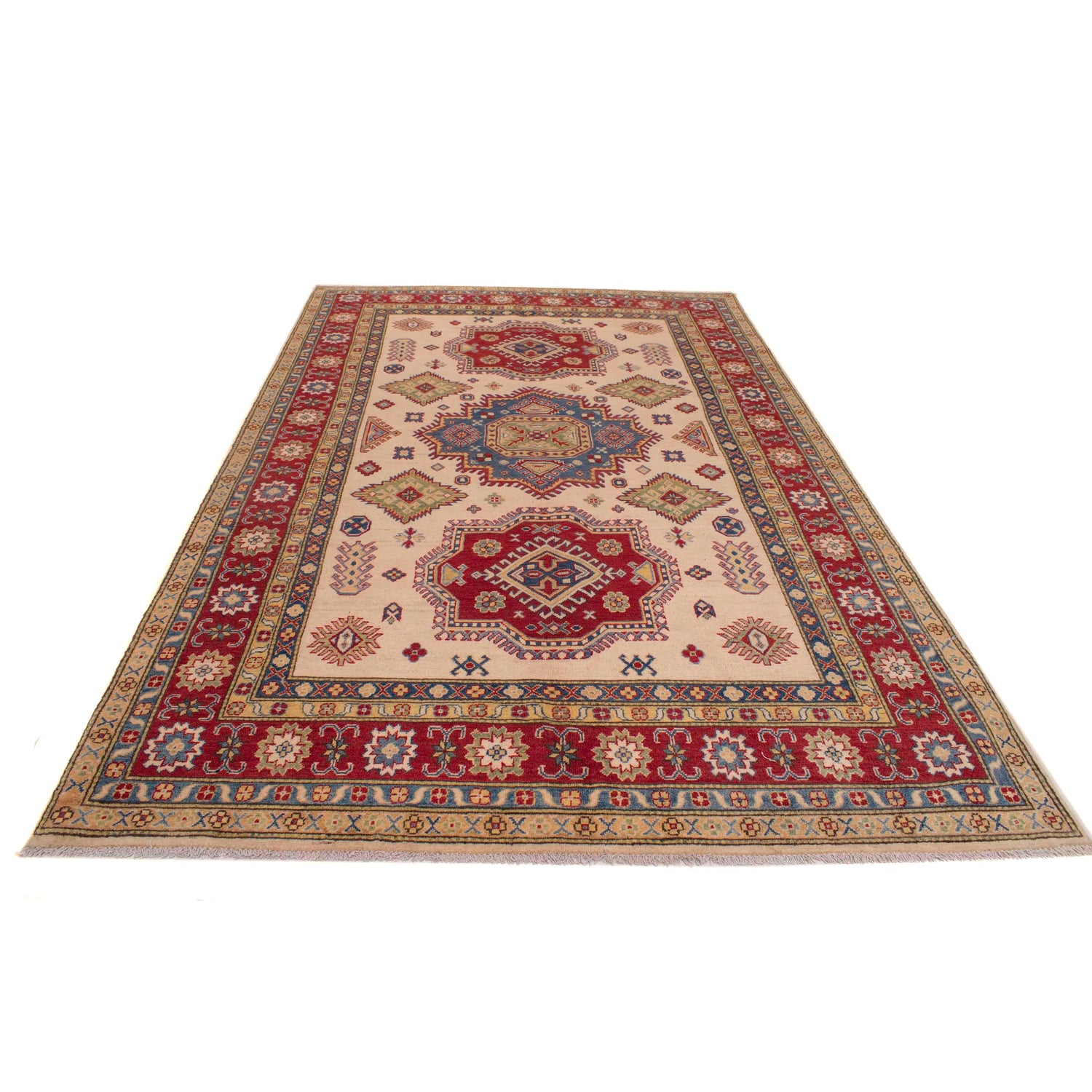 Hand Knotted Kazak Rug 6' 5" x 10' 4" (ft) - No. W34029