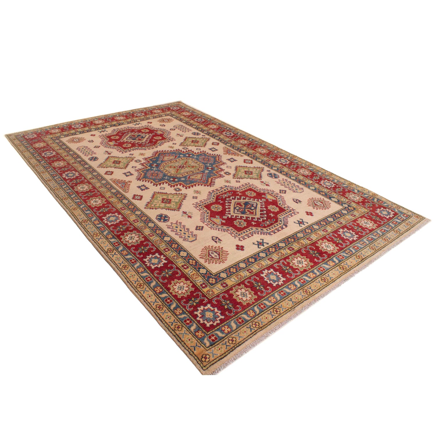 Hand Knotted Kazak Rug 6' 5" x 10' 4" (ft) - No. W34029