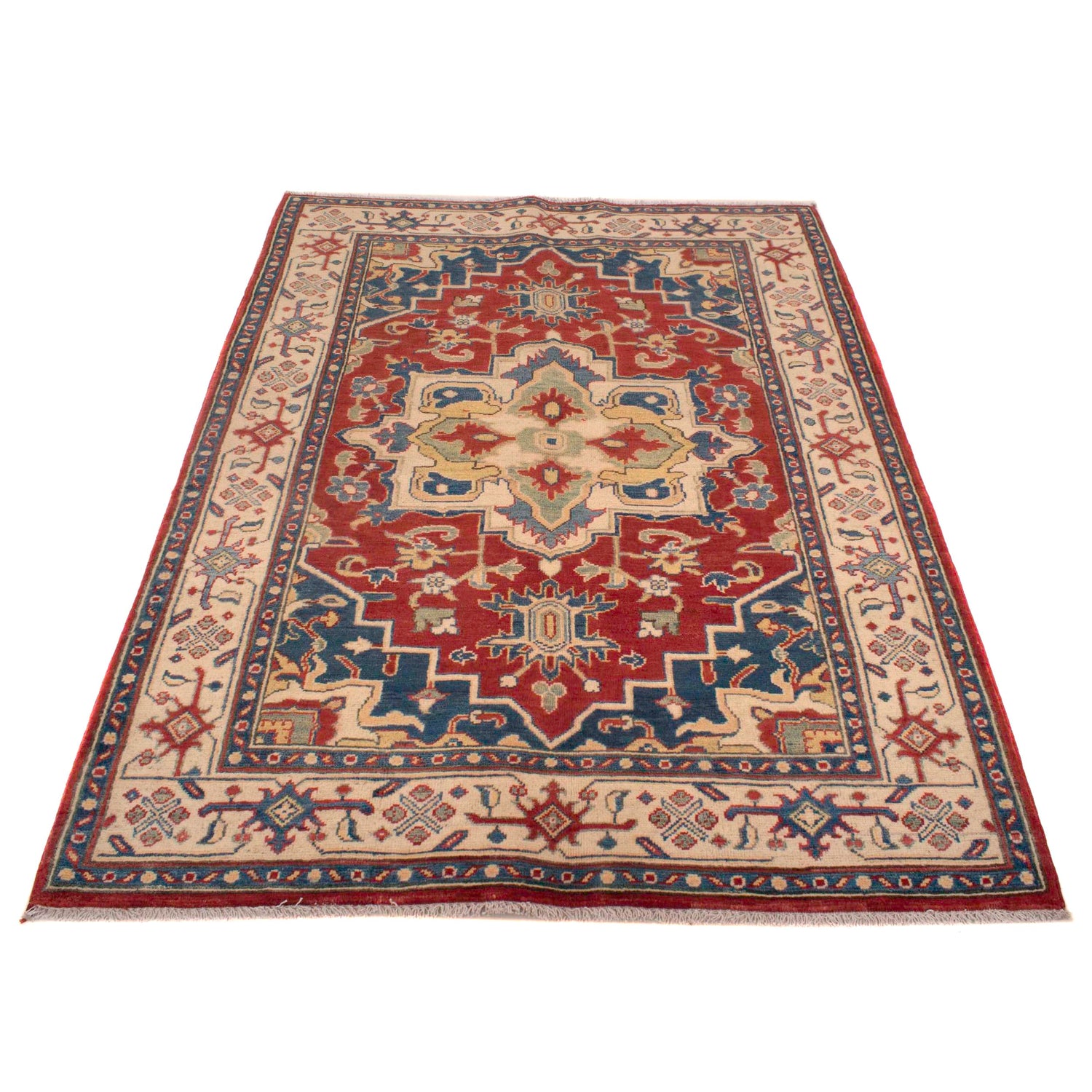 Red Kazak Rug 4' 1" x 5' 9" (ft) - No. W34030