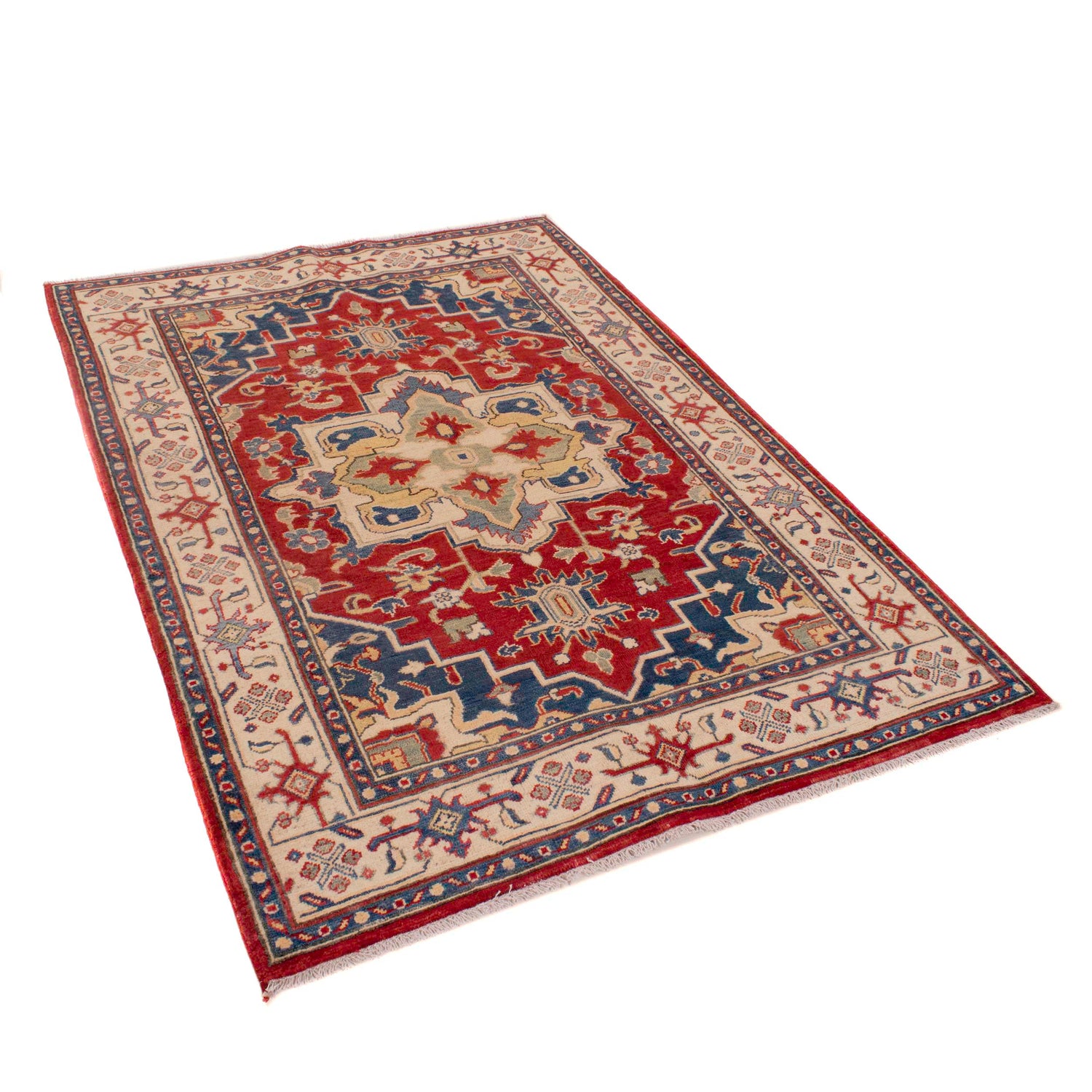 Red Kazak Rug 4' 1" x 5' 9" (ft) - No. W34030