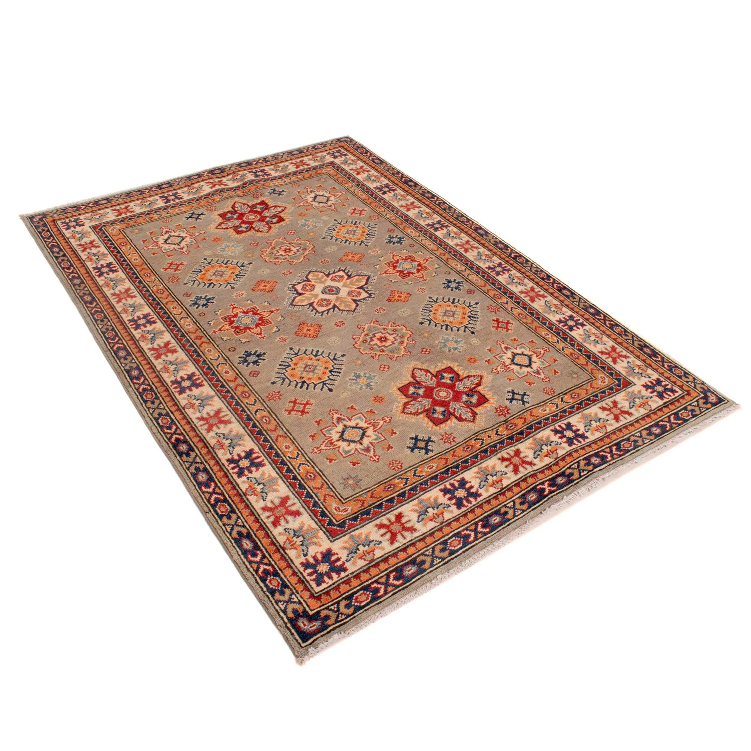 Hand Knotted Kazak Rug 4' 11" x 5' 11" (ft) - No. W34033