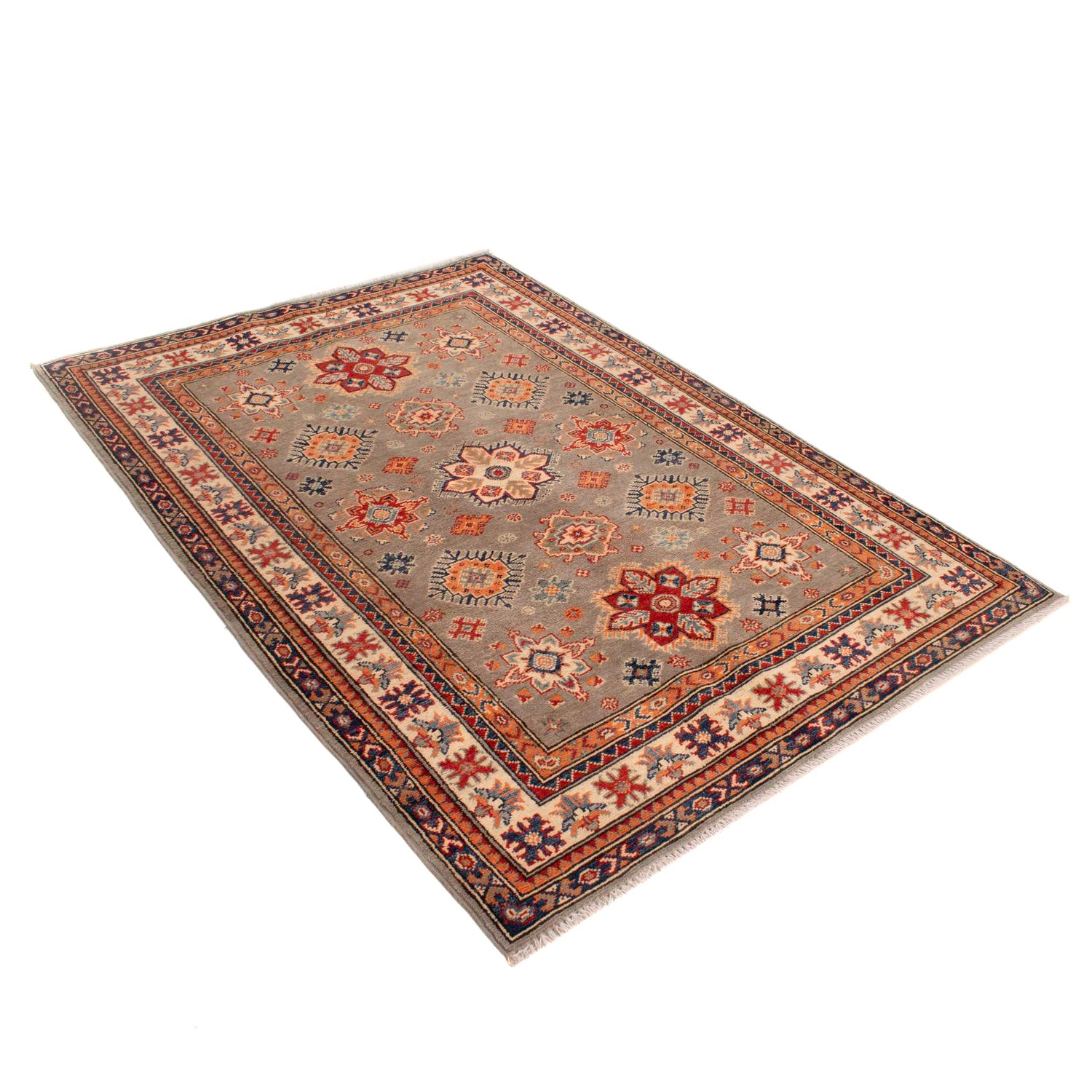 Hand Knotted Kazak Rug 4' 11" x 5' 11" (ft) - No. W34033