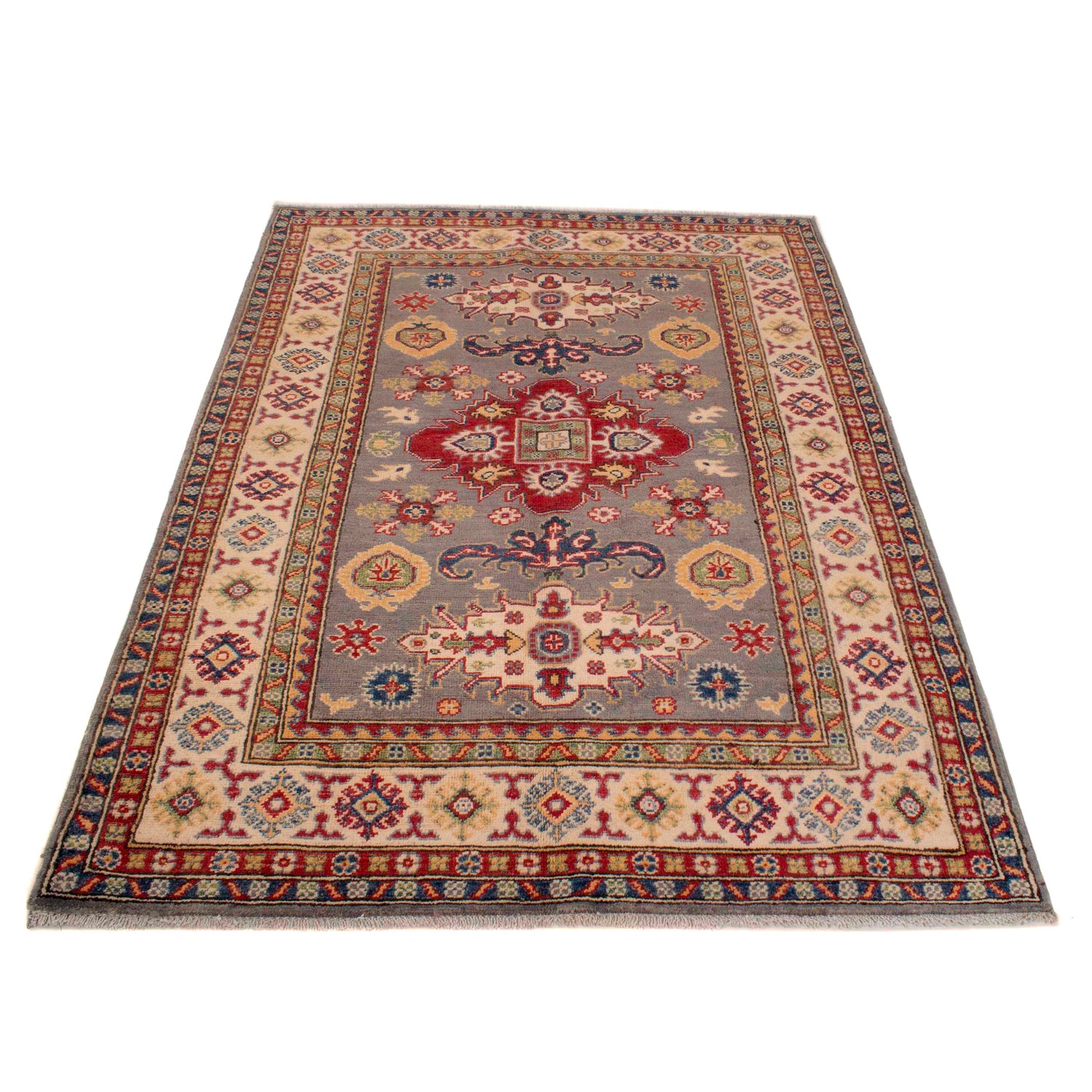 Gray Kazak Rug 4' 3" x 5' 9" (ft) - No. W34034