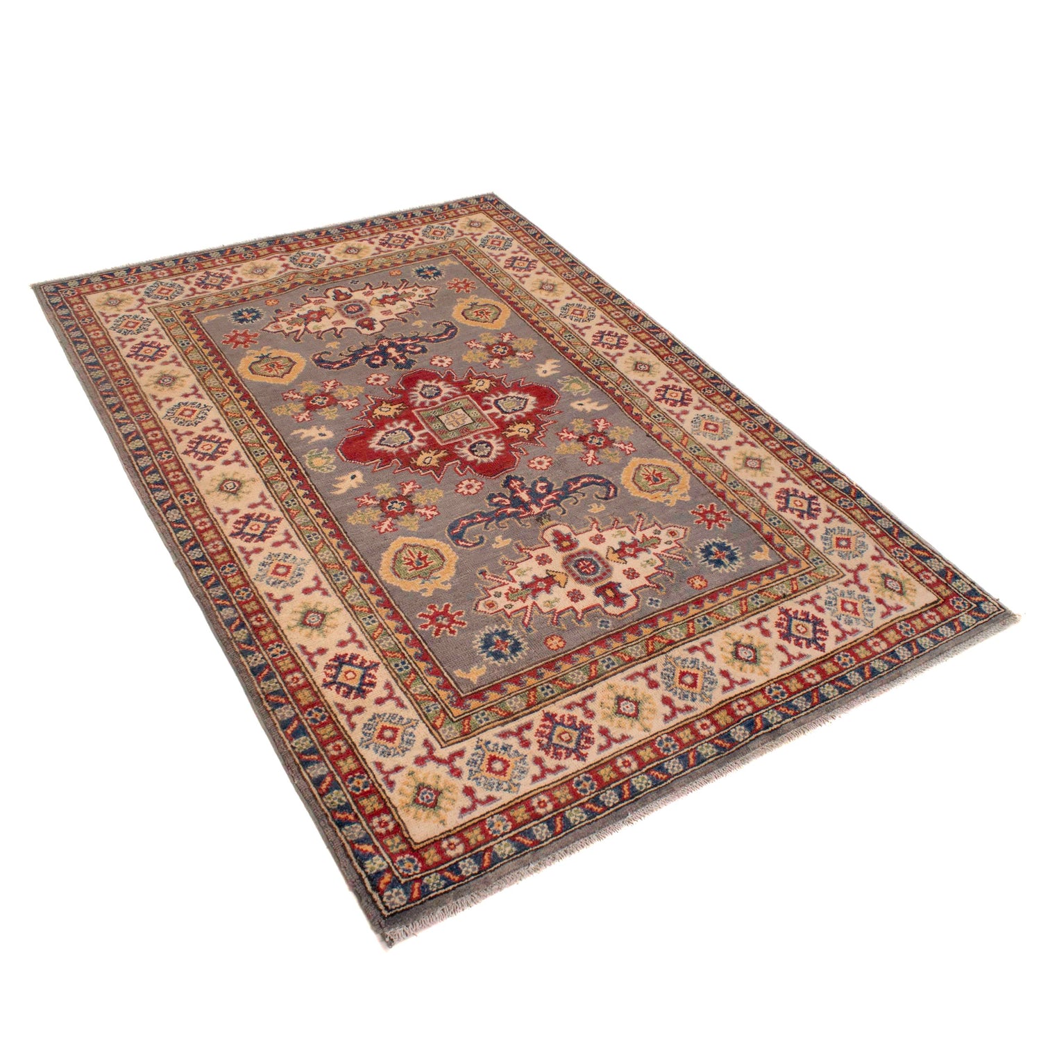 Gray Kazak Rug 4' 3" x 5' 9" (ft) - No. W34034