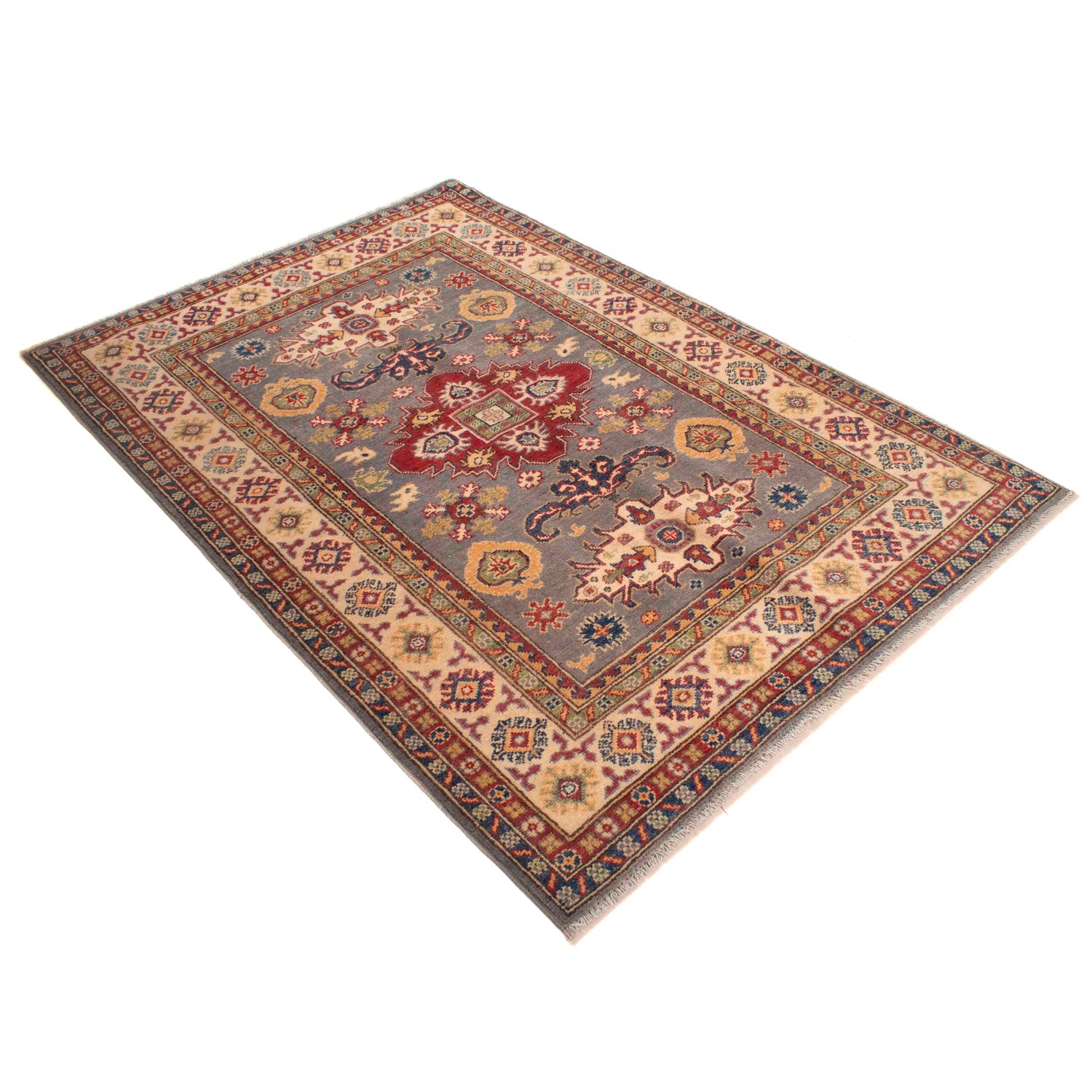 Gray Kazak Rug 4' 3" x 5' 9" (ft) - No. W34034