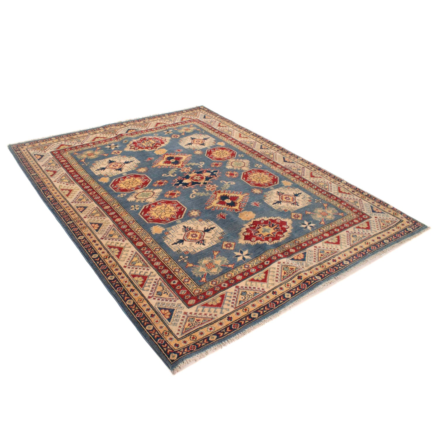 Hand Knotted Kazak Rug 5' 5" x 7' 2" (ft) - No. W34035