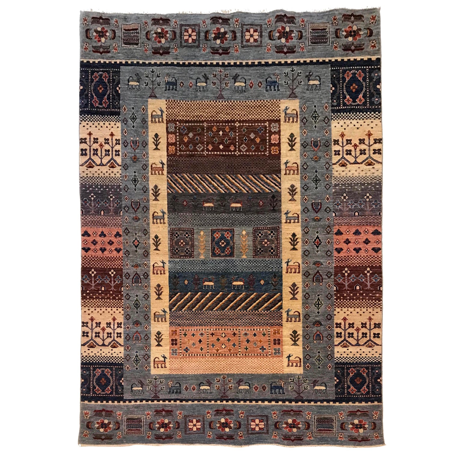 Persian Style Shikargah Carpet 5' 8" x 7' 10" (ft) - No. W34041