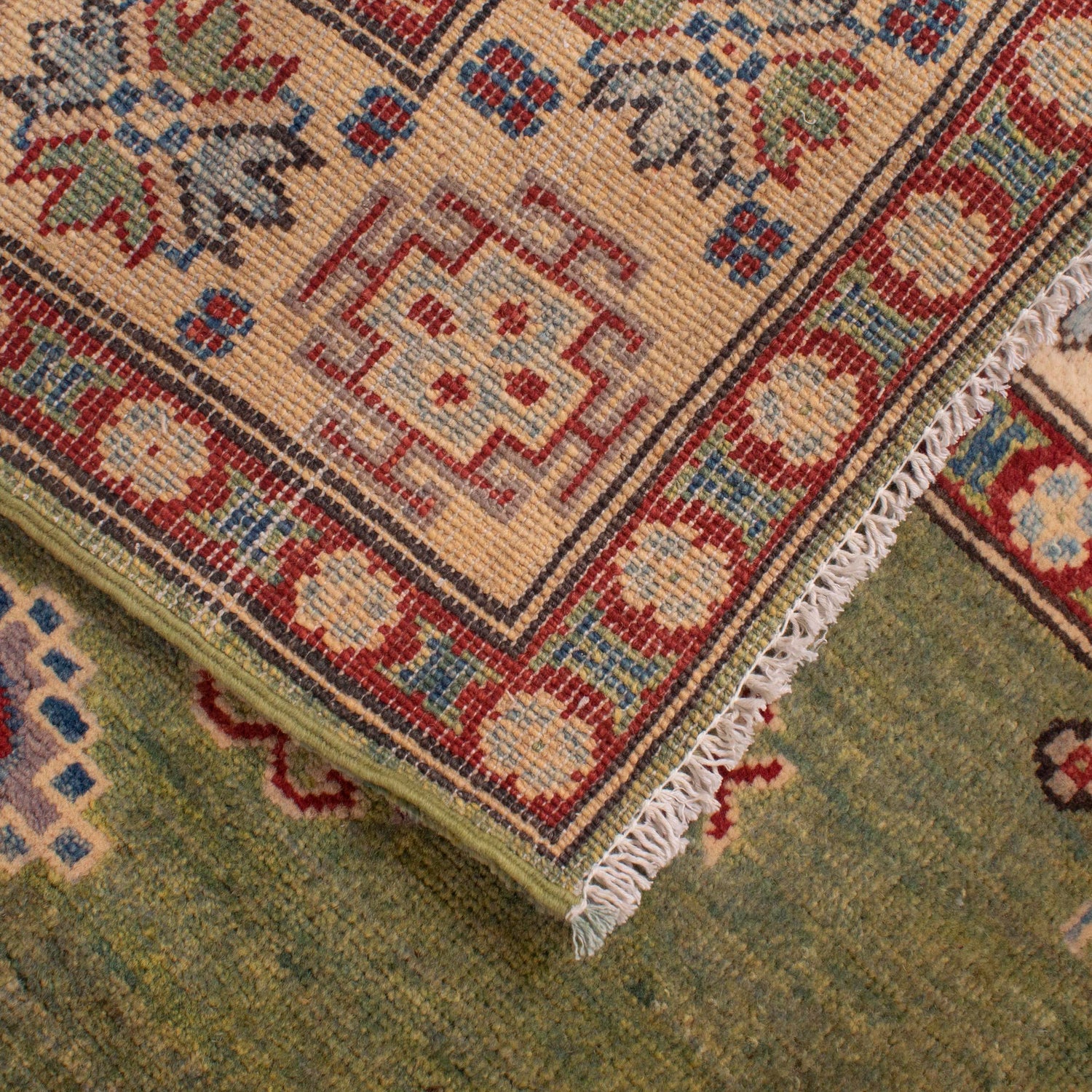 Green Color Kazak Rug 4' 11" x 6' 7" (ft) - No. W34055