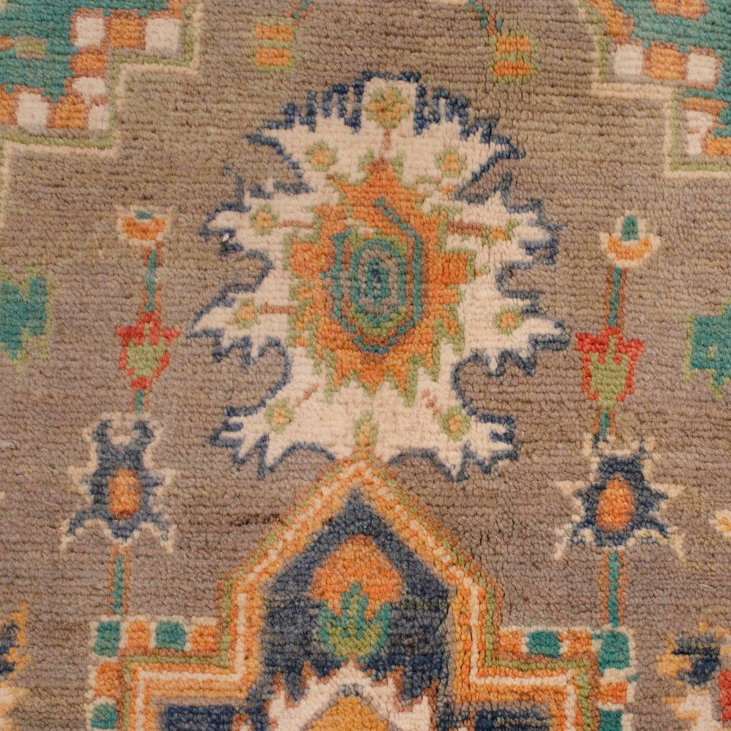 Green Kazak Rug 3' 9" x 5' 8" (ft) - No. W34056