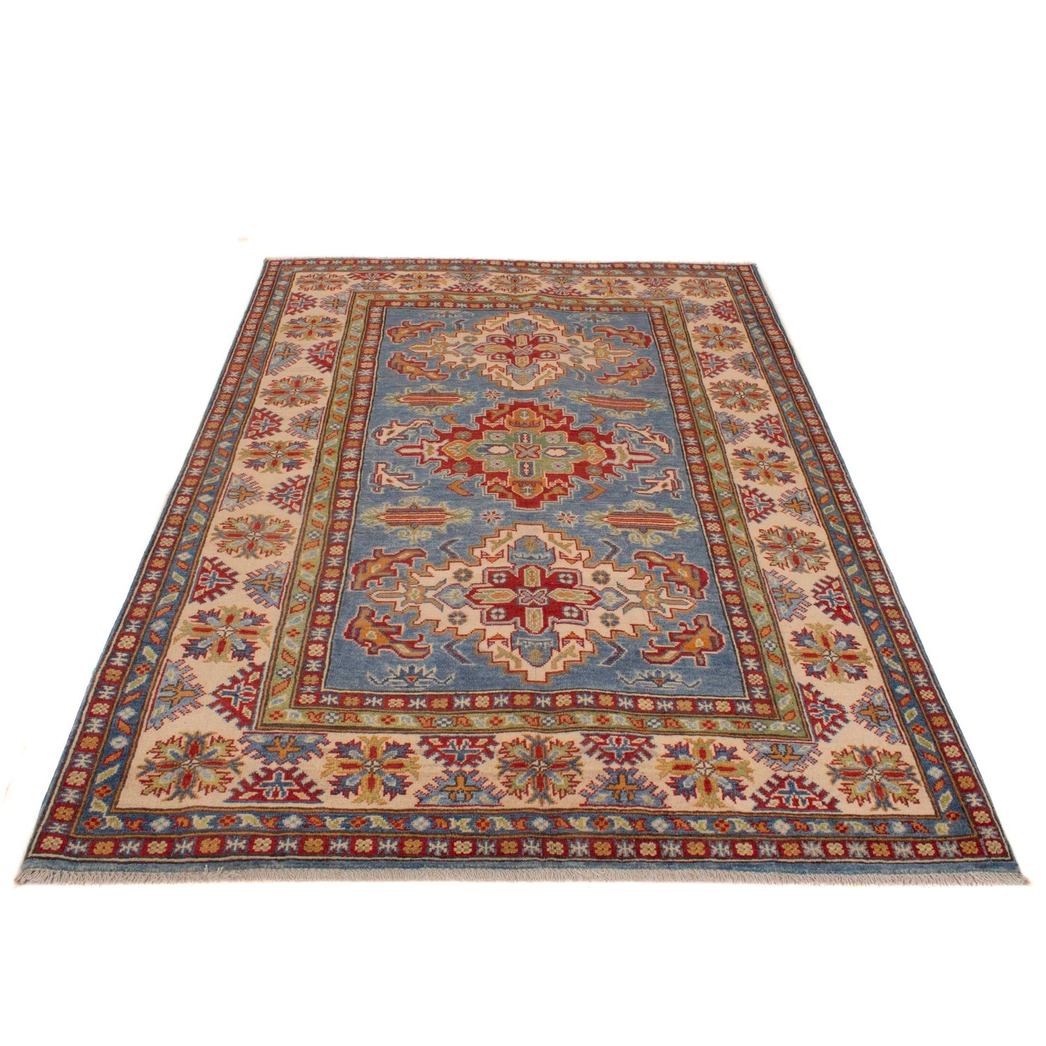 Hand Knotted Kazak Rug 4' 11" x 6' 8" (ft) - No. W34061