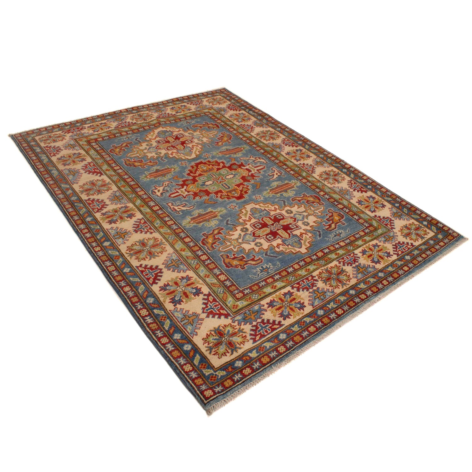 Hand Knotted Kazak Rug 4' 11" x 6' 8" (ft) - No. W34061
