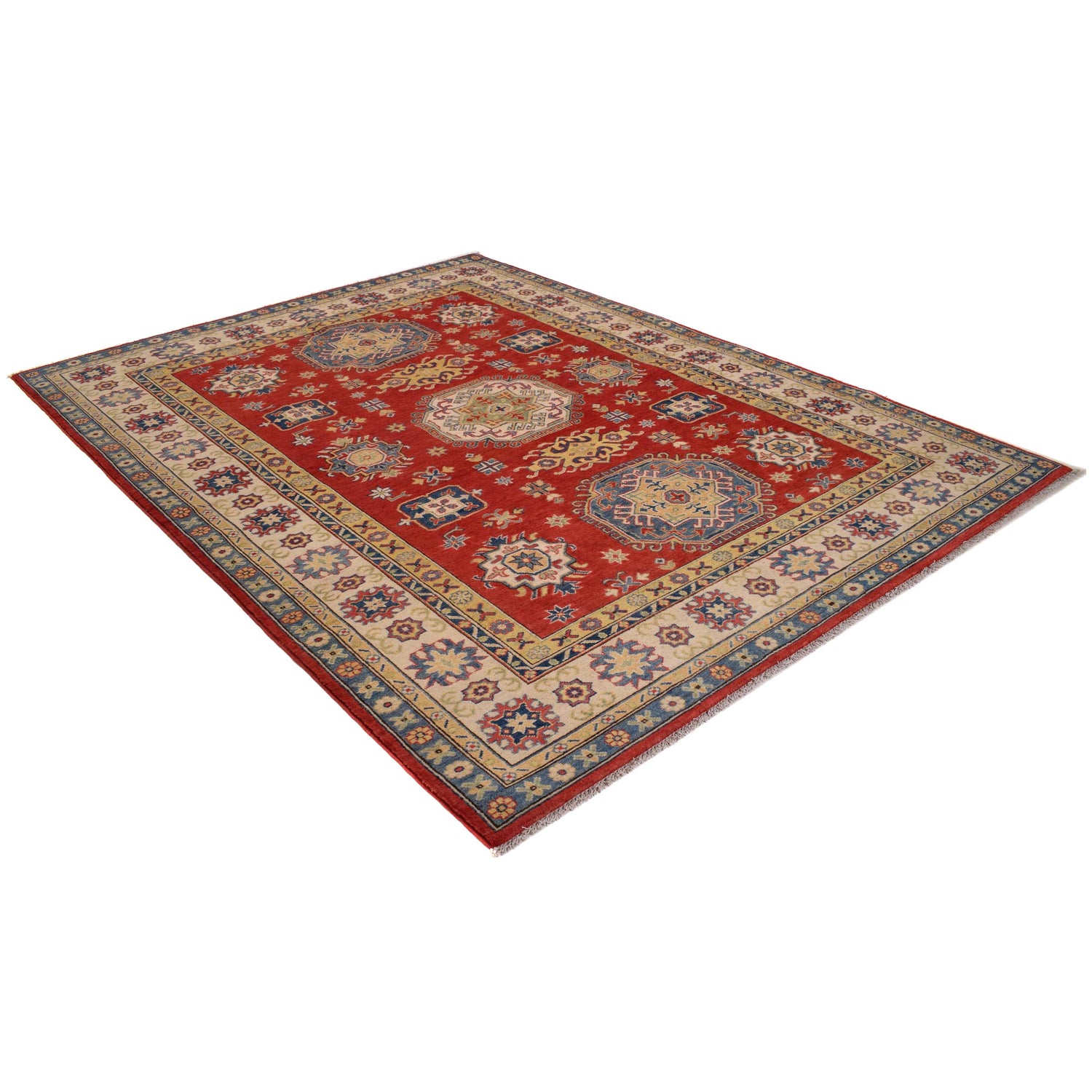 Red Color Kazak Carpet 6' 7" x 8' 11" (ft) - No. W34067
