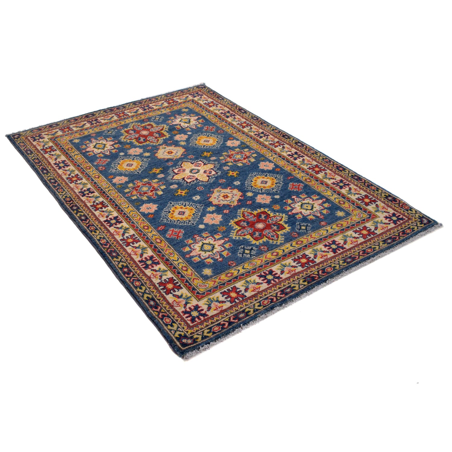 Hand Knotted Kazak Rug 4' 0" x 5' 9" (ft) - No. W34069