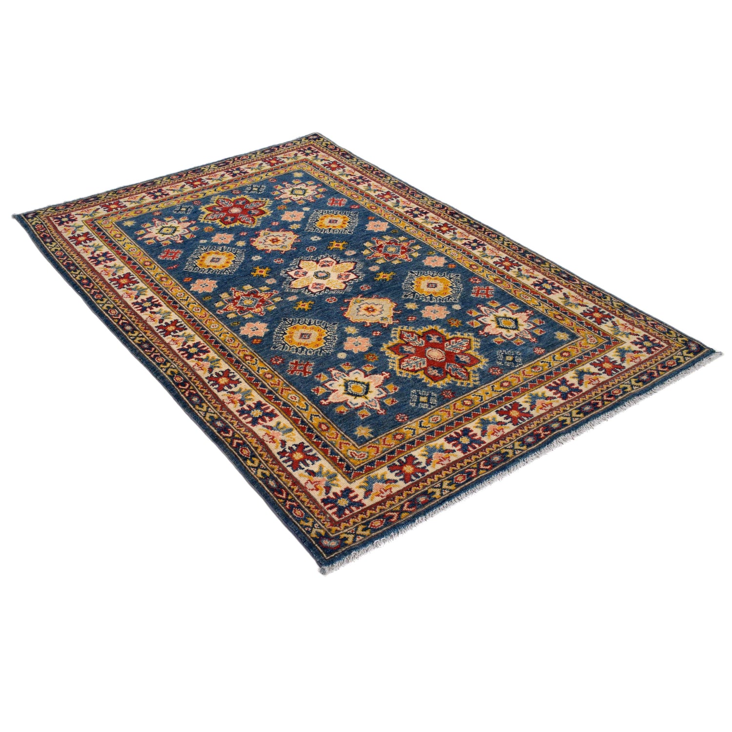 Hand Knotted Kazak Rug 4' 0" x 5' 9" (ft) - No. W34069