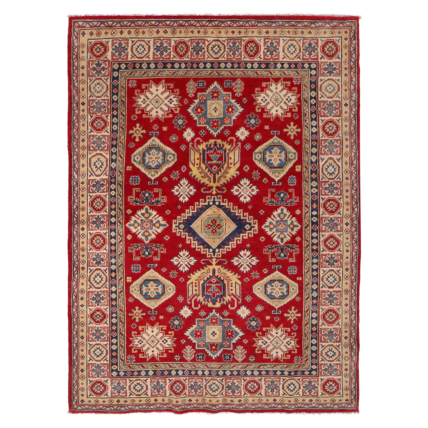 Red Color Kazak Rug 5' 7" x 7' 7" (ft) - No. W34072
