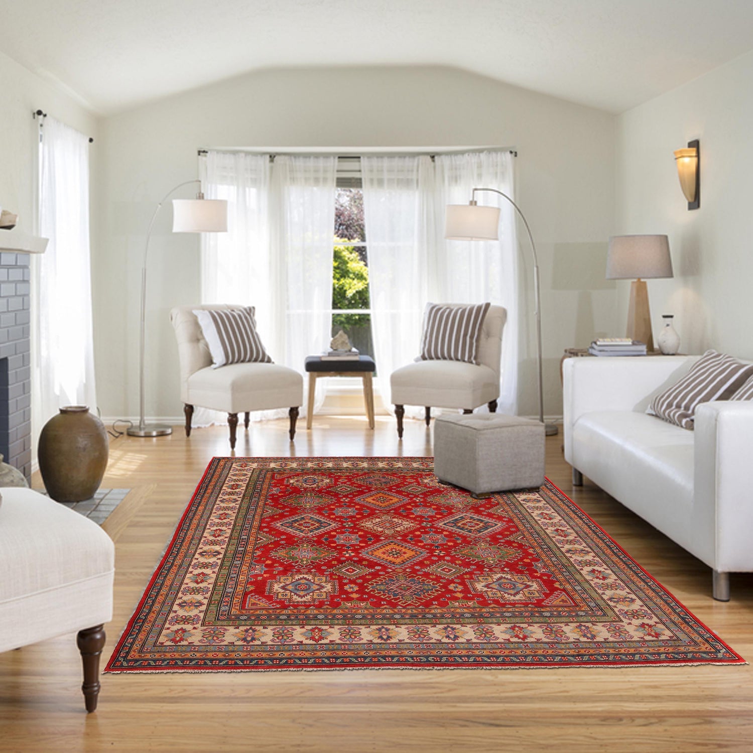 Oriental Kazak Carpet 8' 1" x 9' 11" (ft) - No. W34073