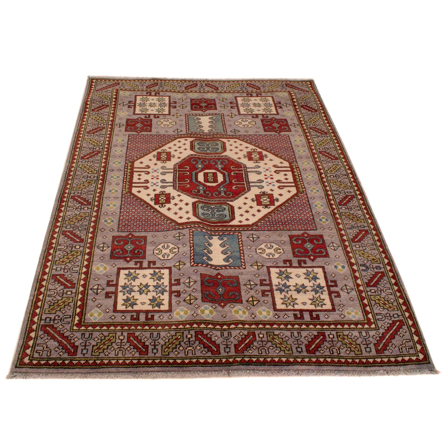 Hand Knotted Mamluk Carpet 4' 1" x 5' 11" (ft) - No. W34075