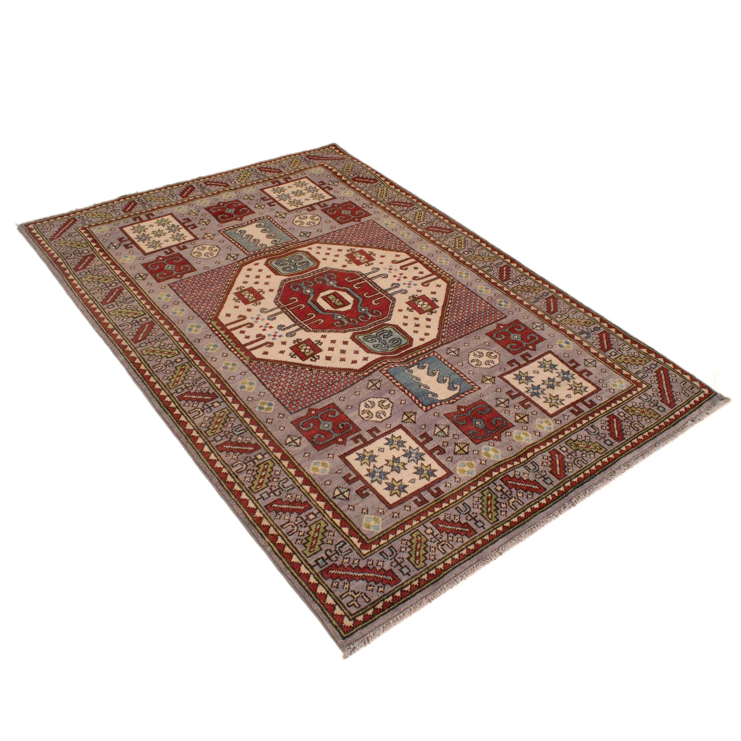 Hand Knotted Mamluk Carpet 4' 1" x 5' 11" (ft) - No. W34075