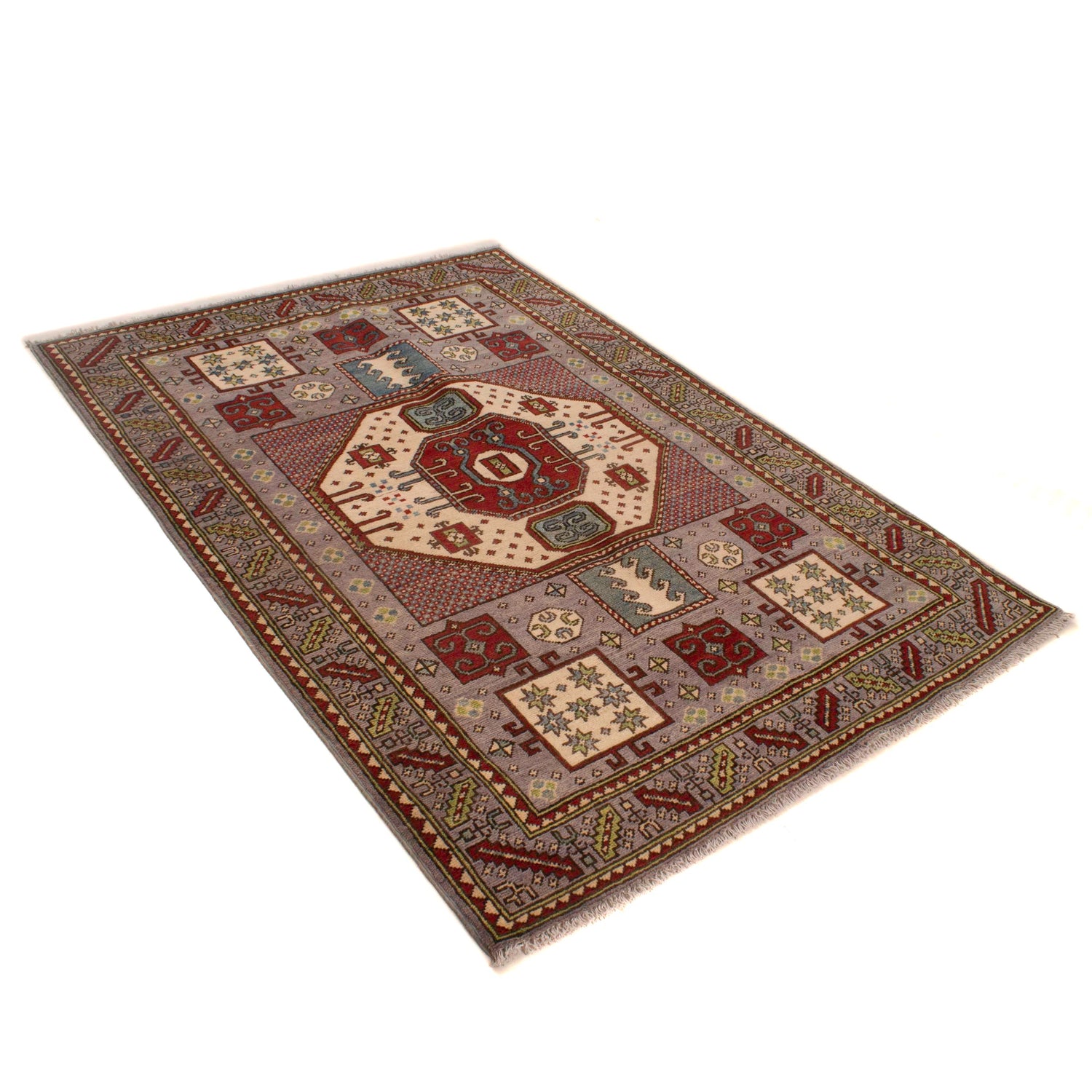 Hand Knotted Mamluk Carpet 4' 1" x 5' 11" (ft) - No. W34075