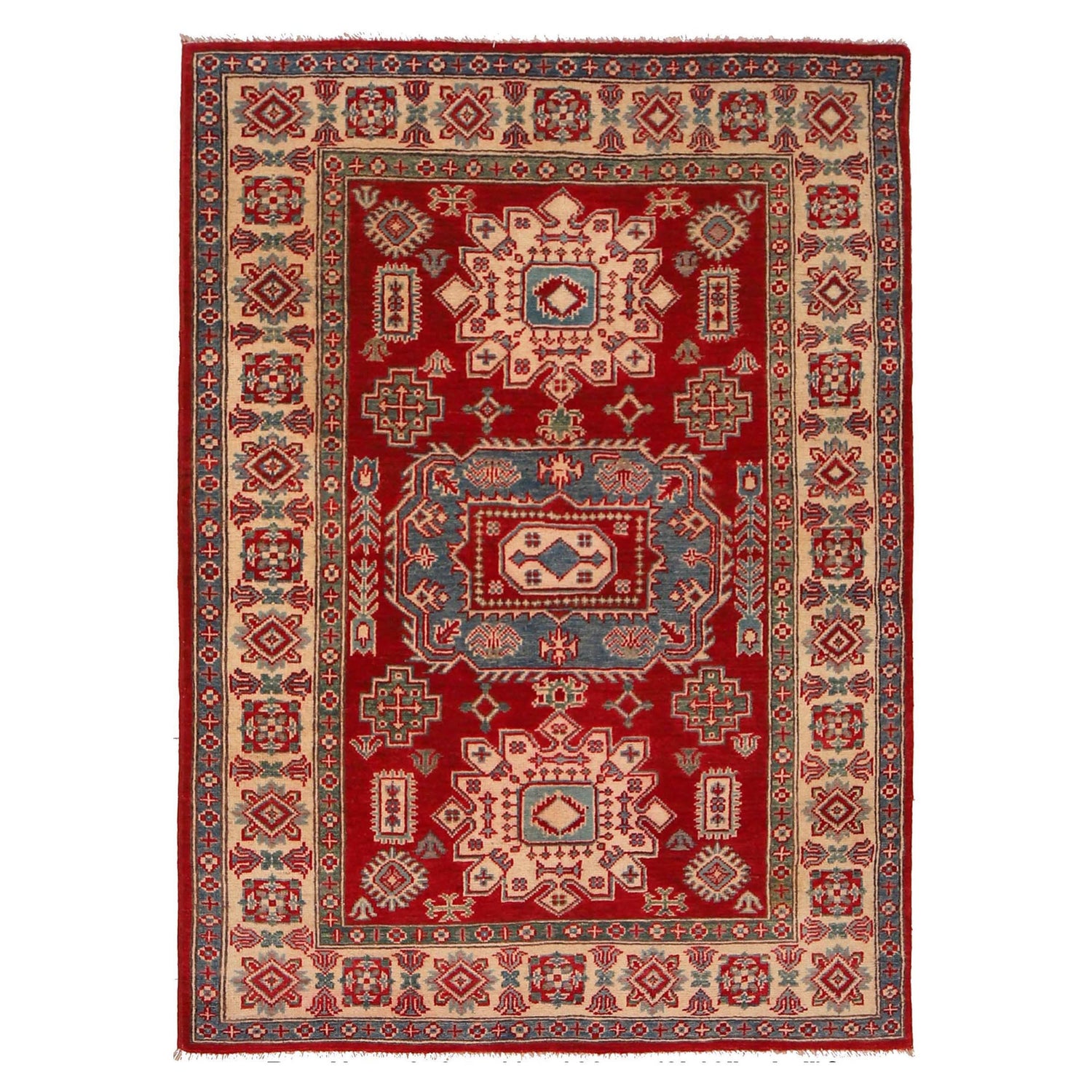 Red Color Kazak Rug 3' 10" x 5' 4" (ft) - No. W34077