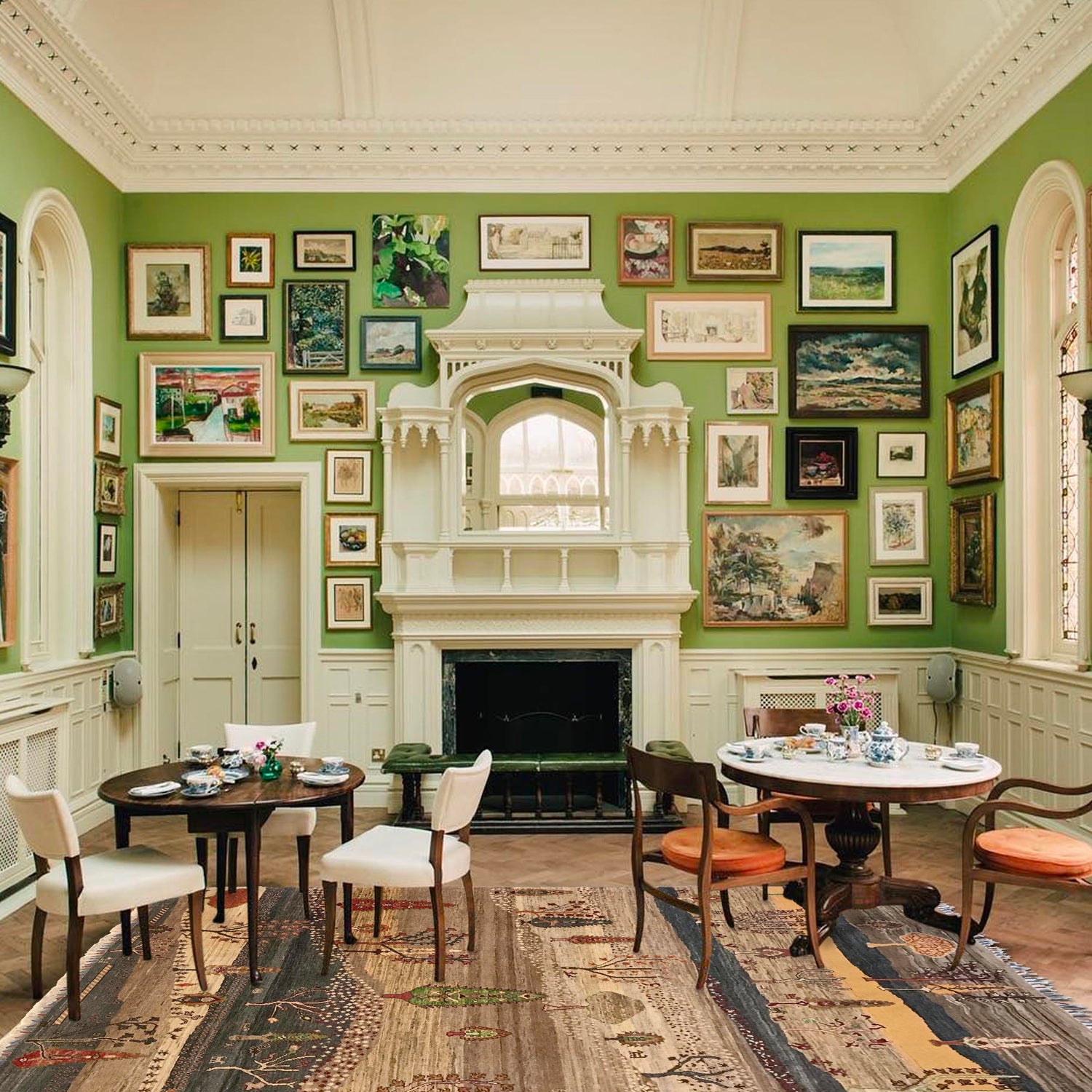 Handmade Tree of Life Rug 5' 7" x 7' 10" (ft) - No. W34081