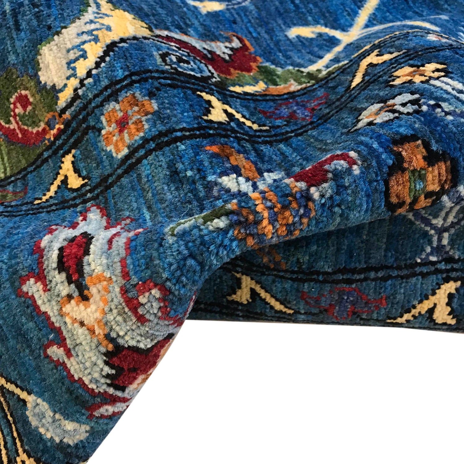 Blue Color Sultani Carpet 8' 3" x 9' 8" (ft) - No. W34083