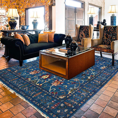 Blue Color Sultani Carpet 8' 3" x 9' 8" (ft) - No. W34083