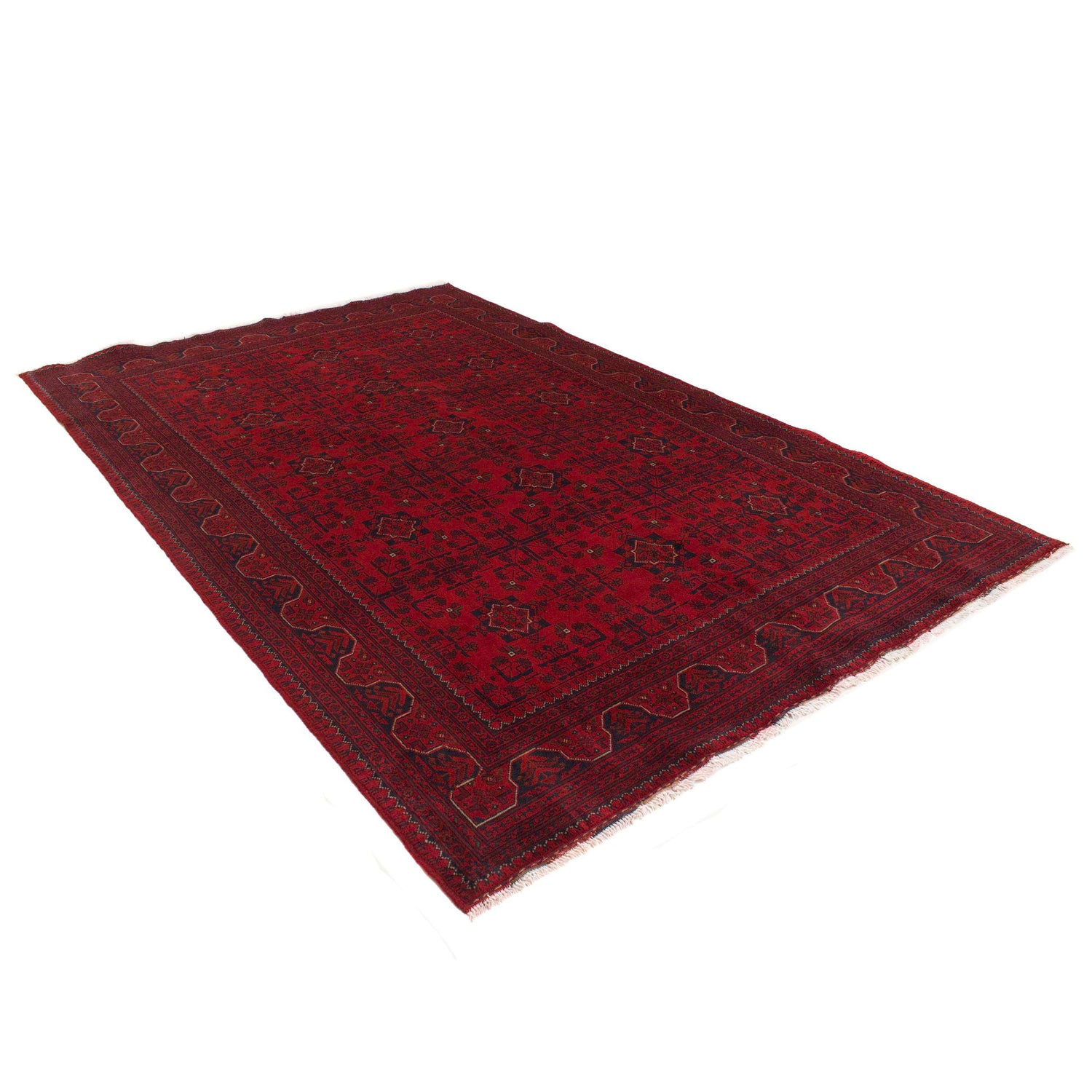 Red Color Khal Mohammadi Carpet 6' 4" x 9' 9" (ft) - No. W34091