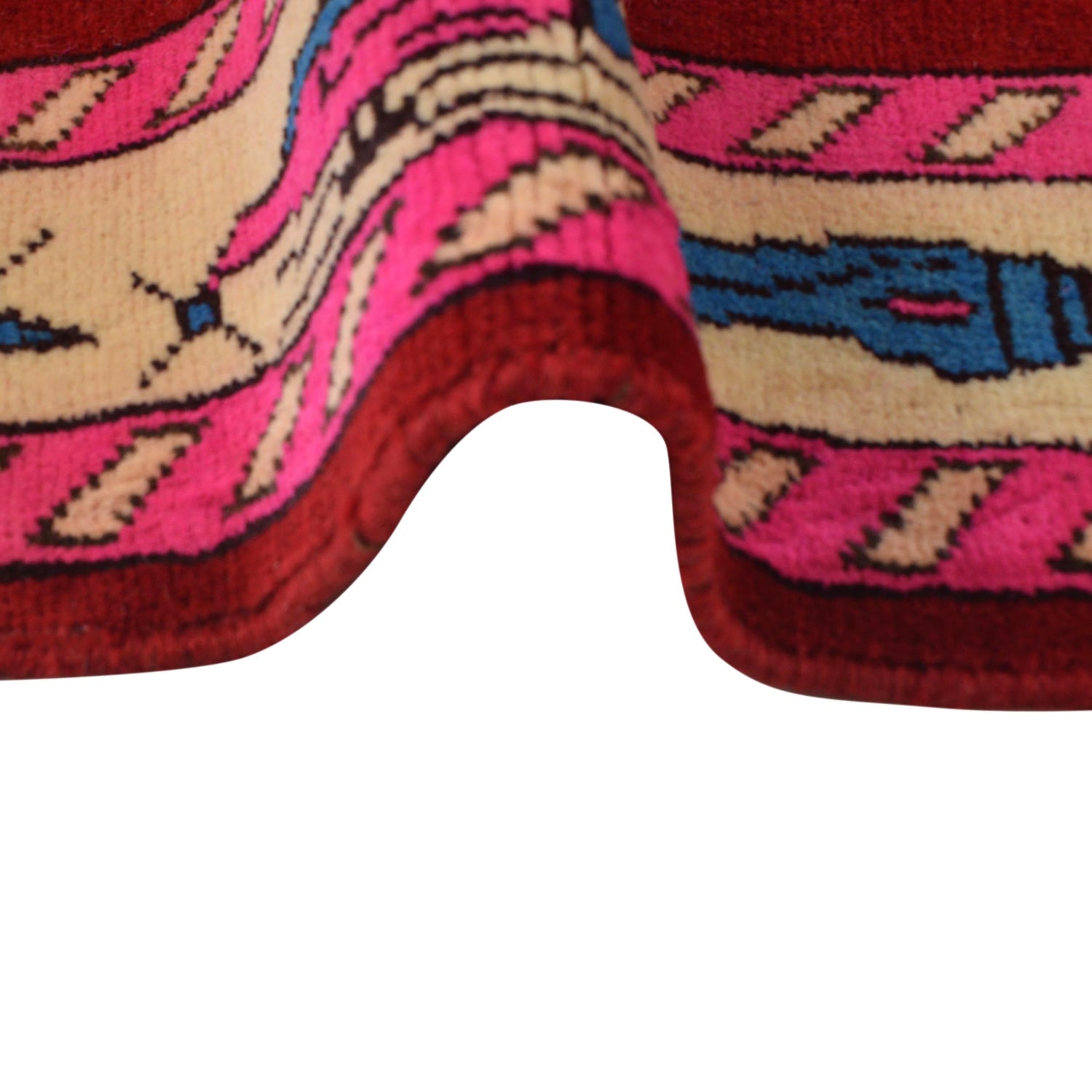 Dark Red Color War Rug 4' 2" x 6' 2" (ft) - No. W34101