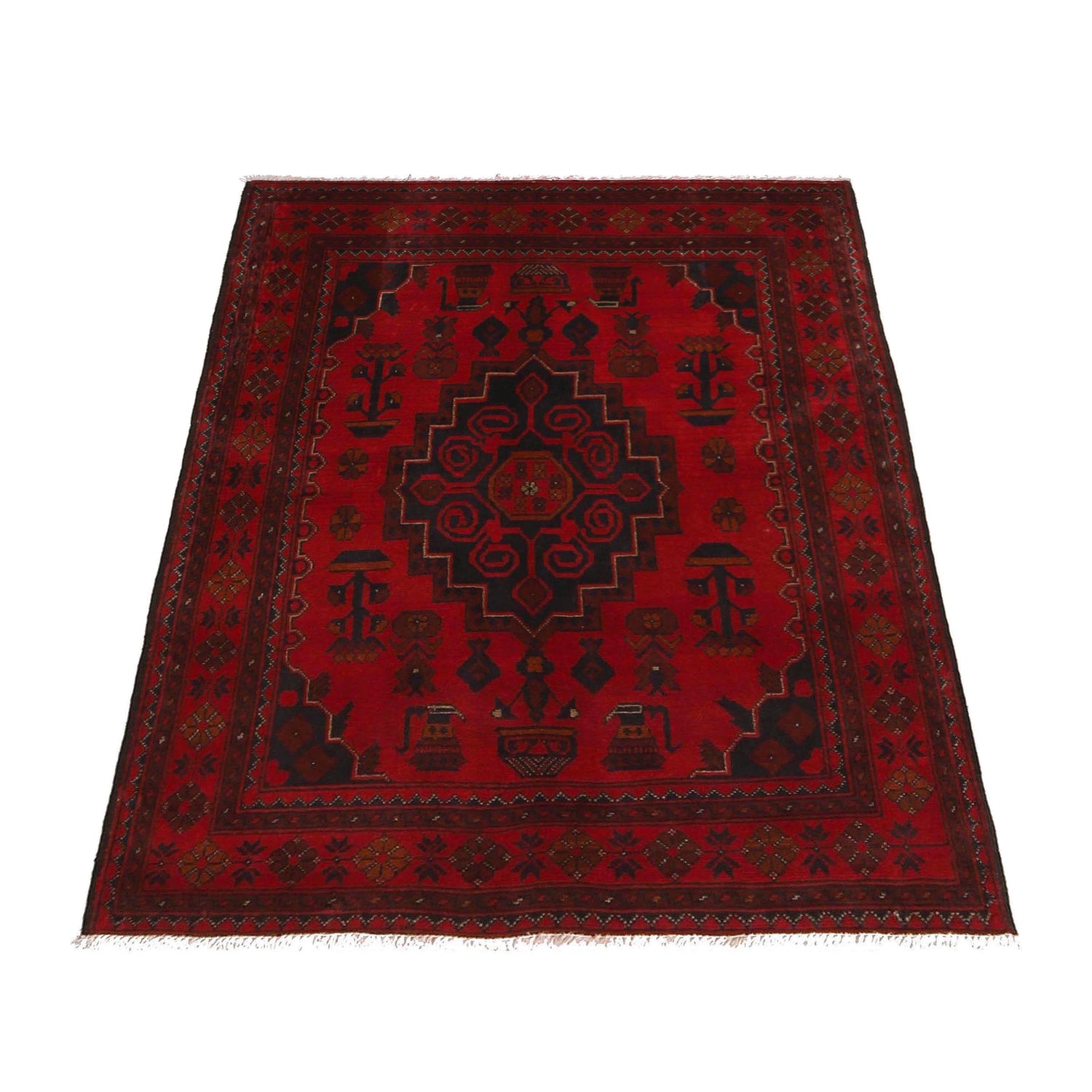 Red Khal Mohammadi Rug 3' 5" x 4' 11" (ft) - No. W34111