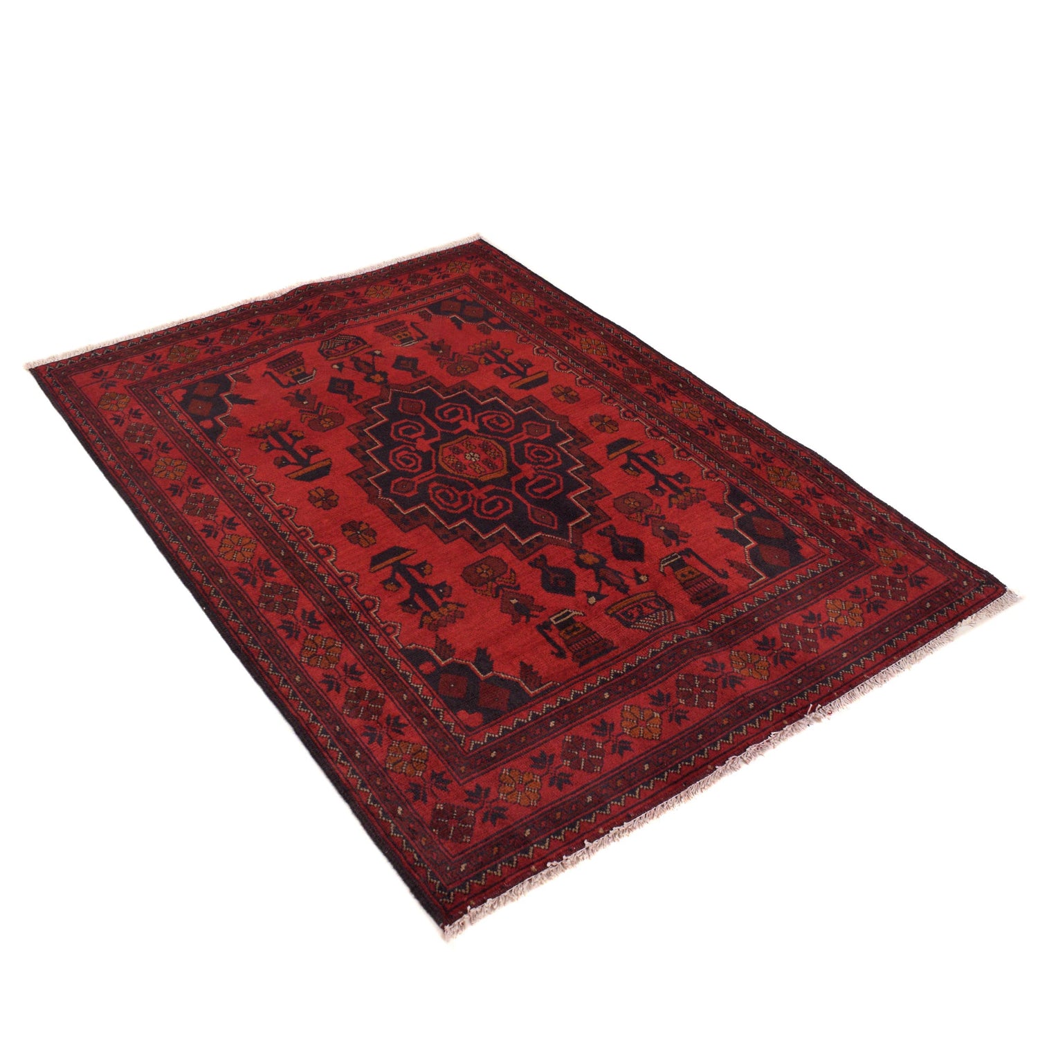 Red Khal Mohammadi Rug 3' 5" x 4' 11" (ft) - No. W34111