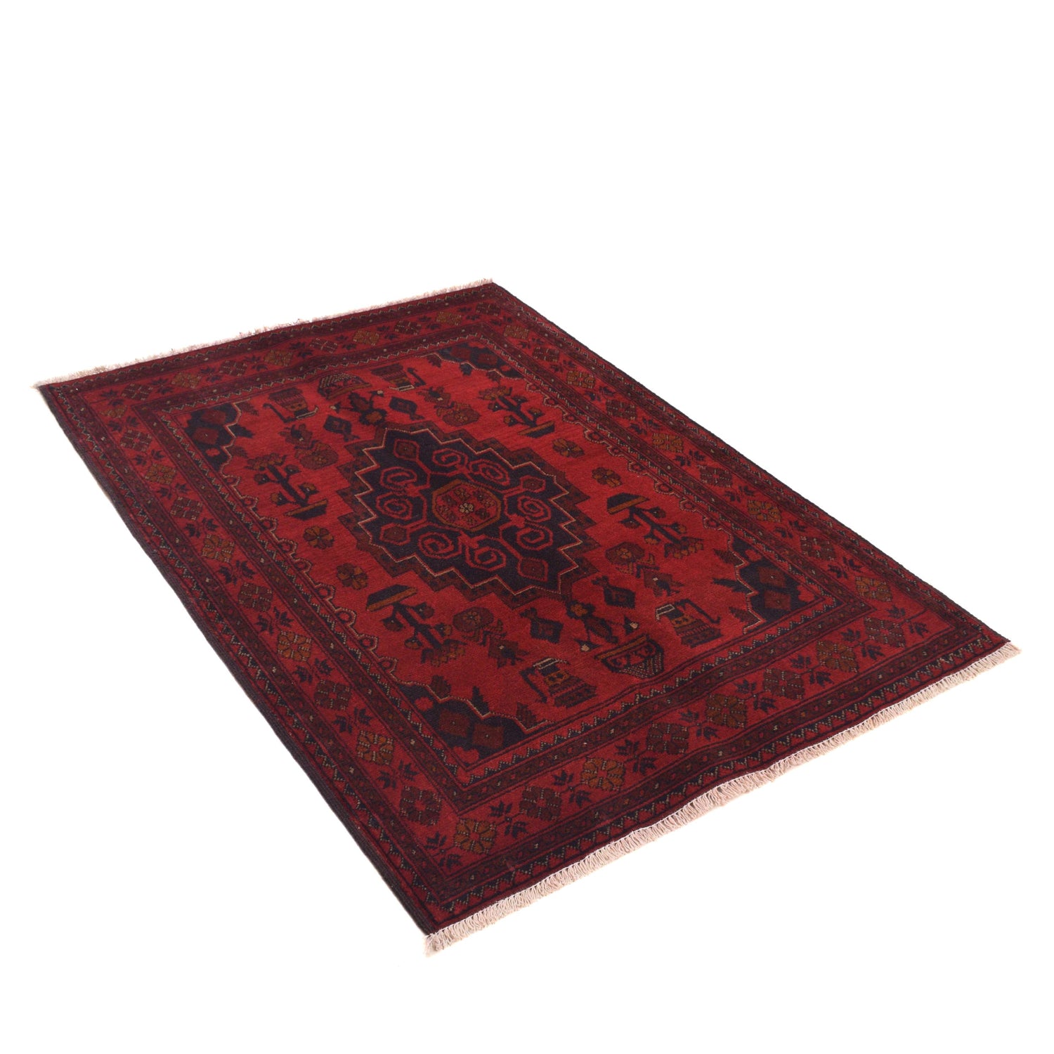 Red Khal Mohammadi Rug 3' 5" x 4' 11" (ft) - No. W34111