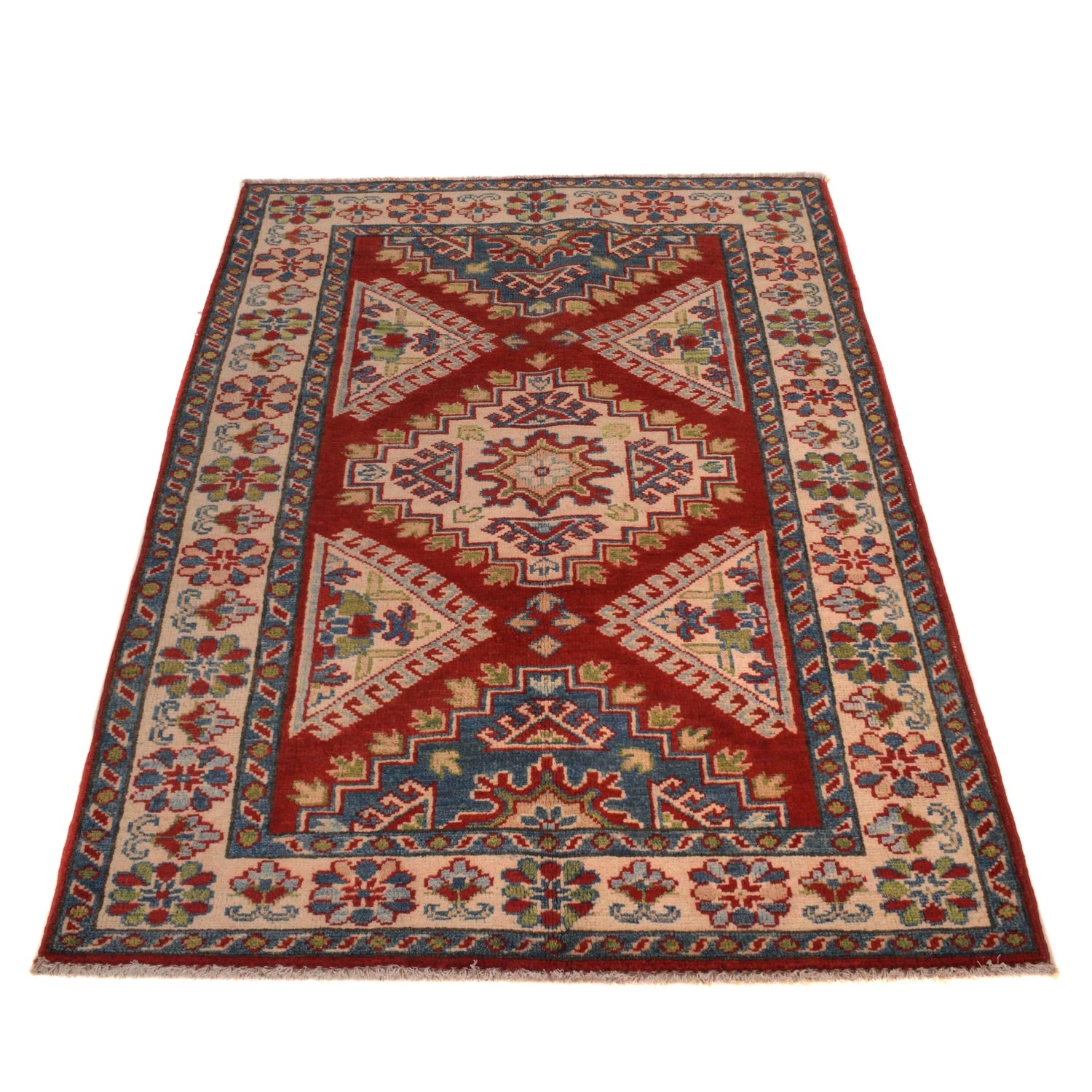 Hand Knotted Kazak Rug 3' 3" x 4' 10" (ft)- No. W34113