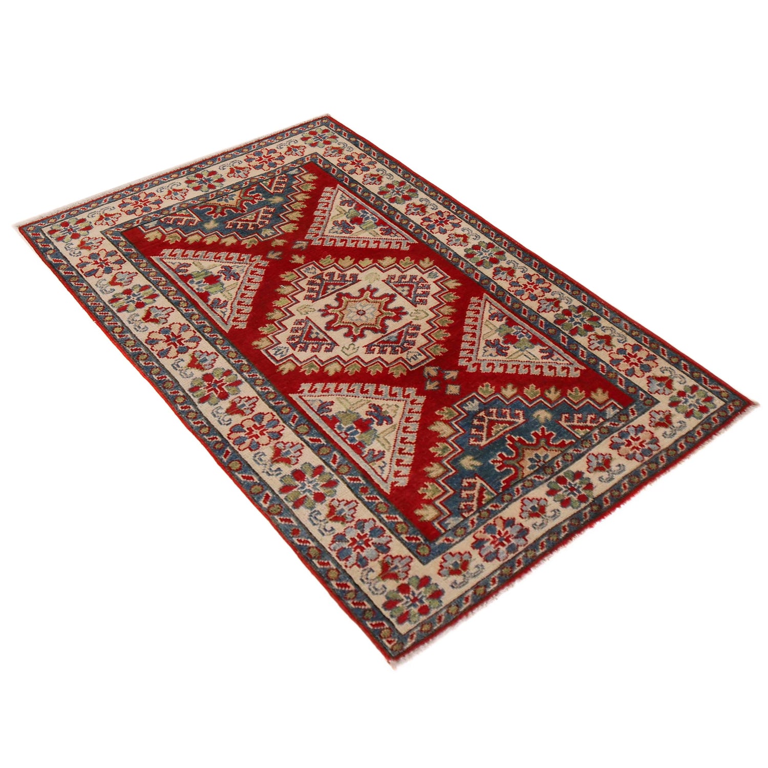 Hand Knotted Kazak Rug 3' 3" x 4' 10" (ft)- No. W34113