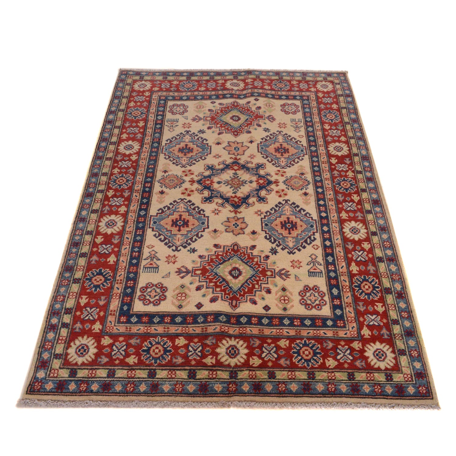 Ivory Color Kazak Rug 3' 11" x 5' 10" (ft) - No. W34118