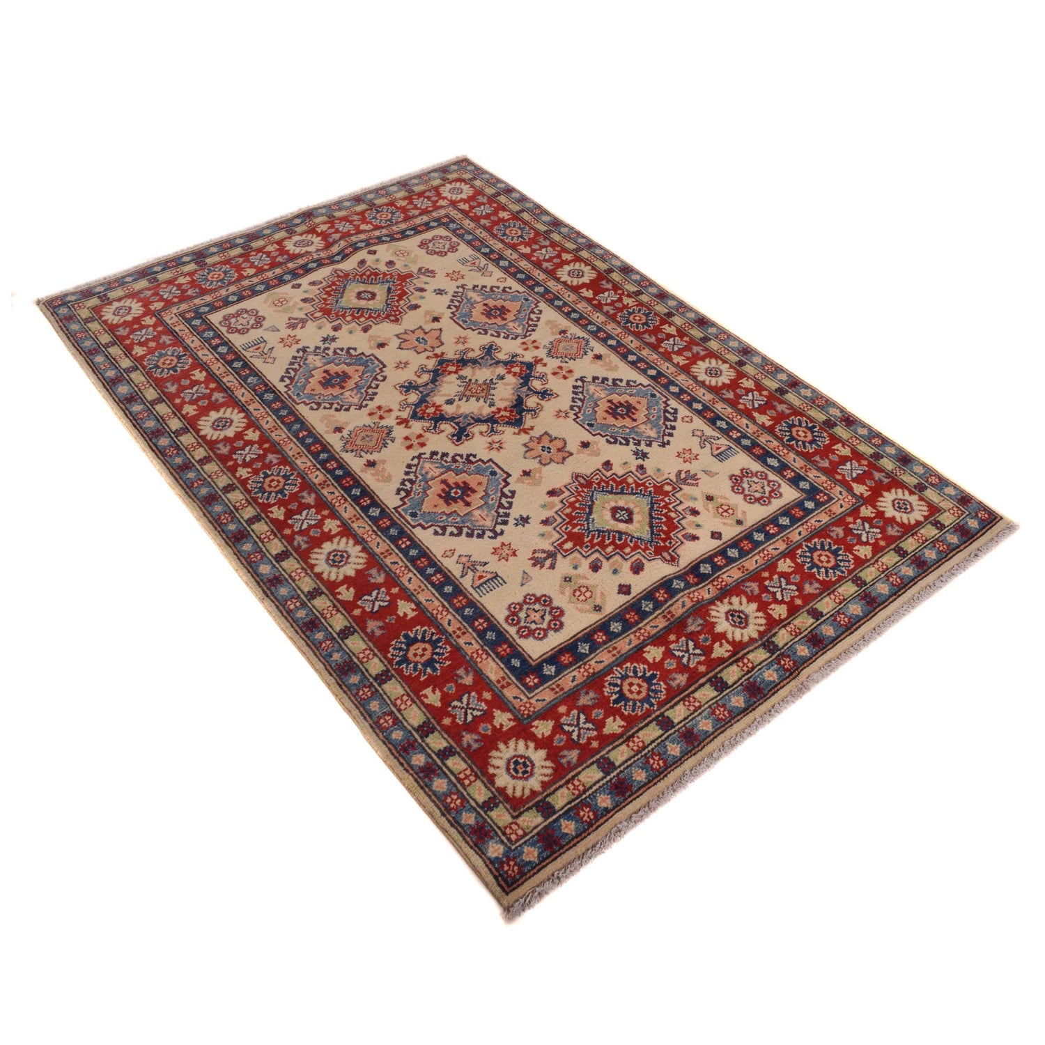 Ivory Color Kazak Rug 3' 11" x 5' 10" (ft) - No. W34118