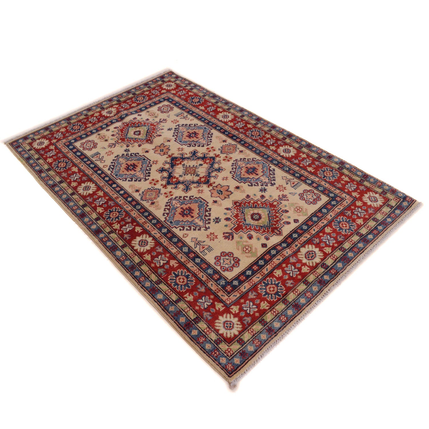 Ivory Color Kazak Rug 3' 11" x 5' 10" (ft) - No. W34118