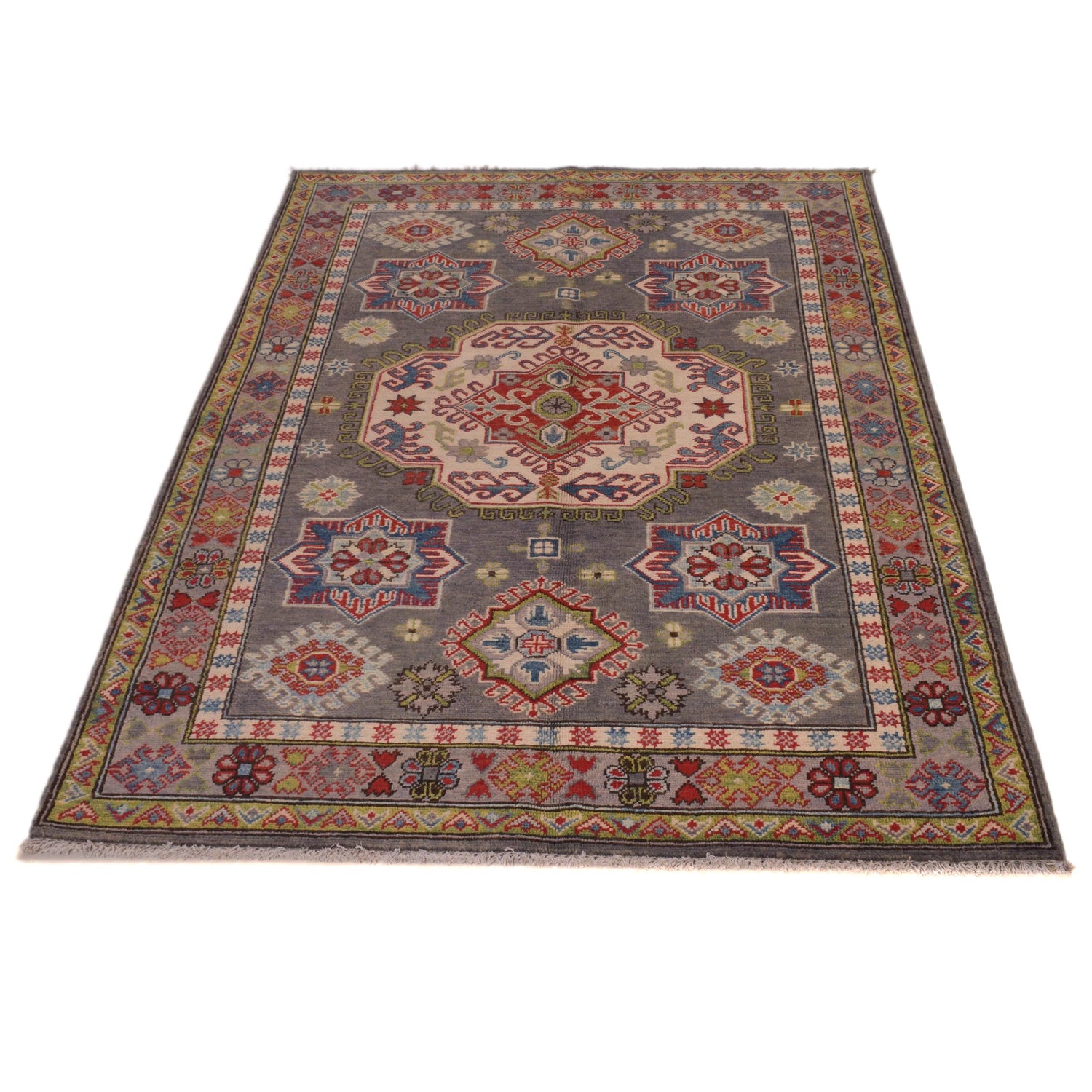Hand Knotted Kazak Rug 3' 11" x 6' 0" (ft) - No. W34119