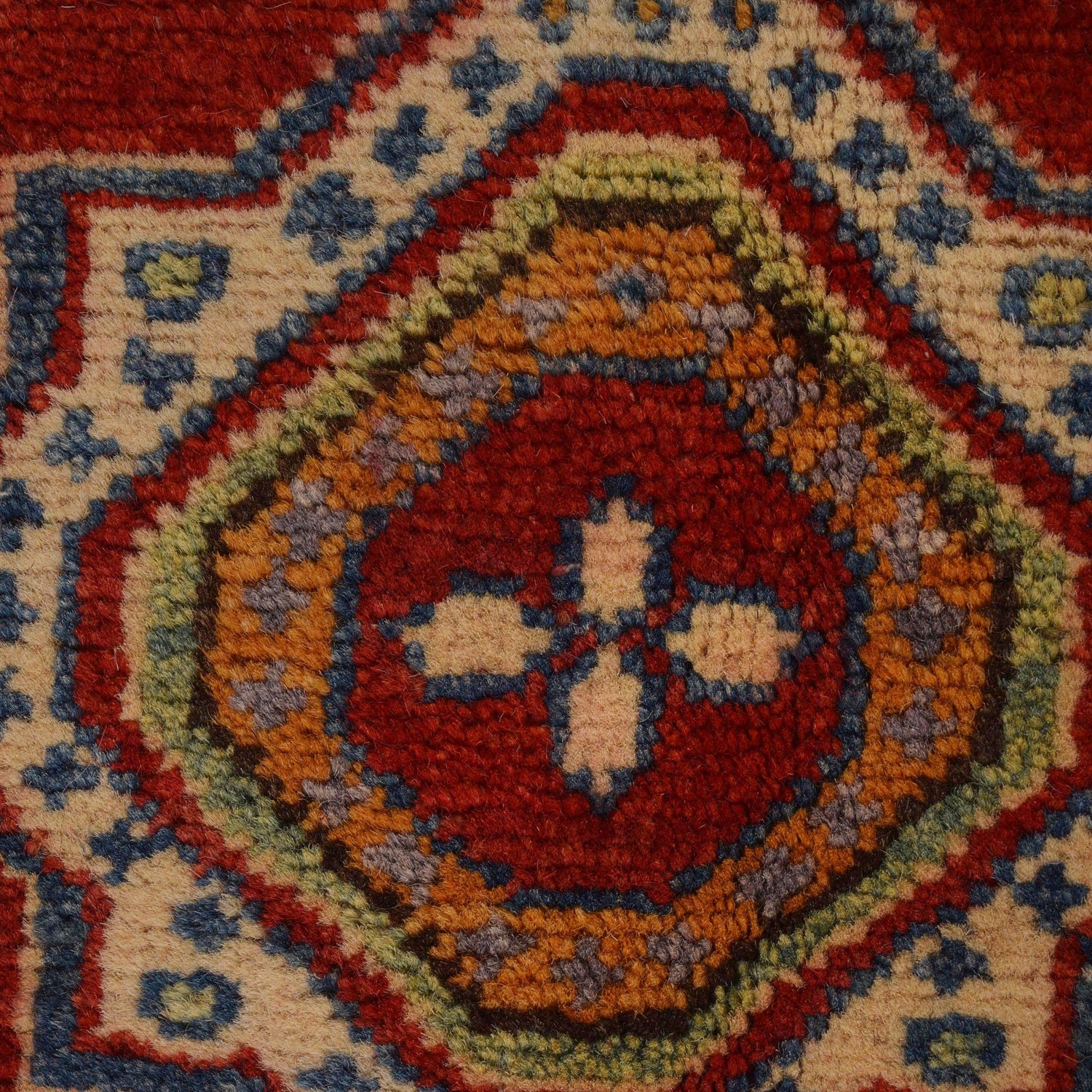 Red Color Kazak Rug 3' 5" x 4' 11" (ft)- No. W34121