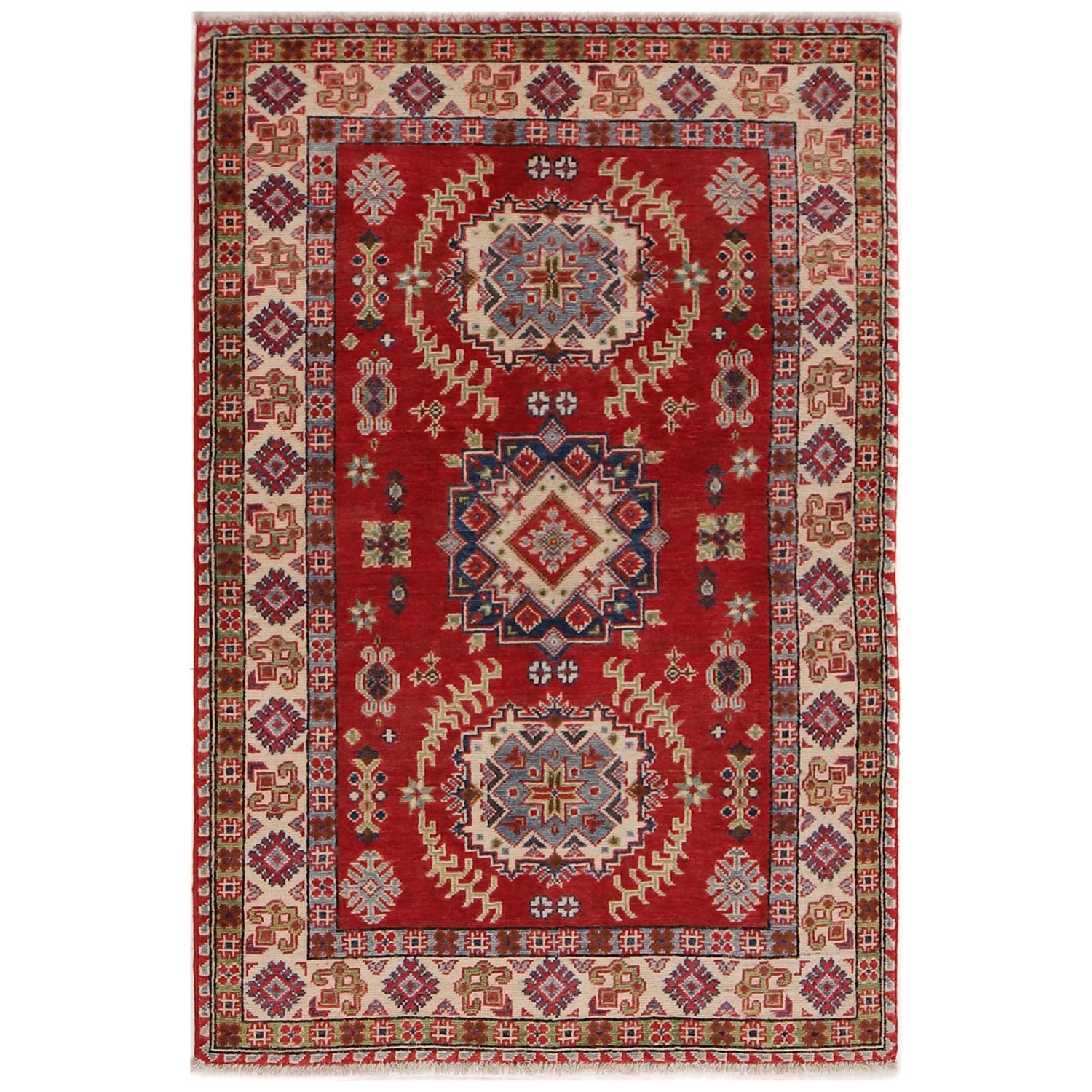 Oriental Kazak Rug 3' 2" x 4' 11" (ft)- No. W34123
