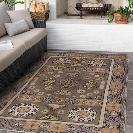 Grey Color Kazak Rug 4' 0" x 5' 7" (ft) - No. W34124