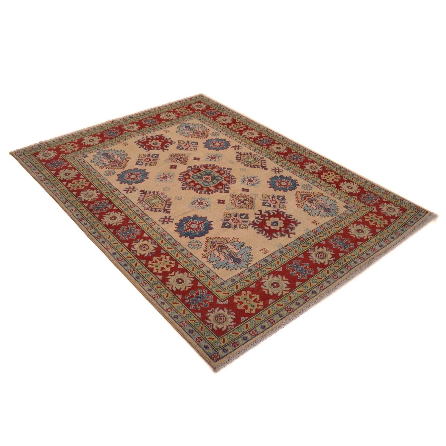 Hand Knotted Kazak Rug 4' 10" x 6' 4" (ft) - No.W34125