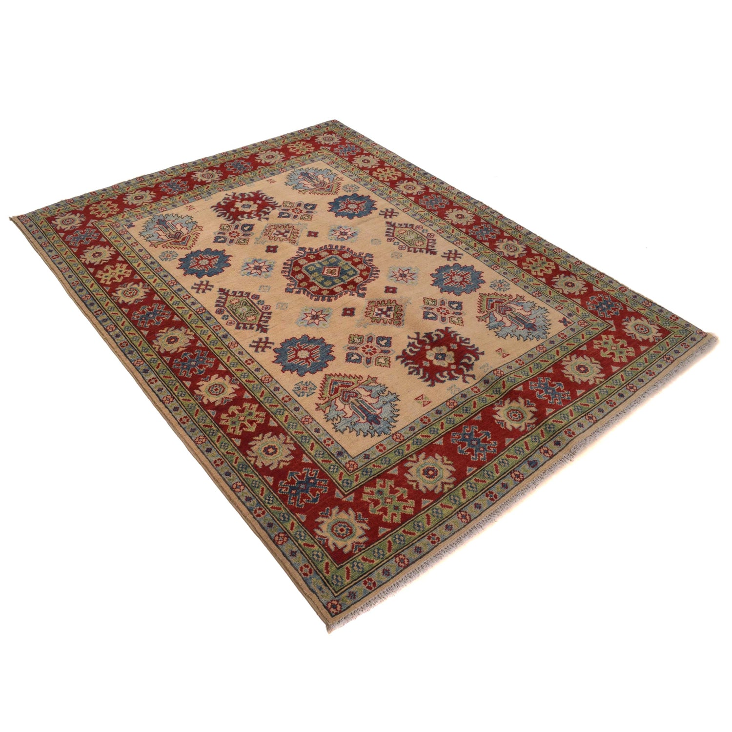 Hand Knotted Kazak Rug 4' 10" x 6' 4" (ft) - No.W34125