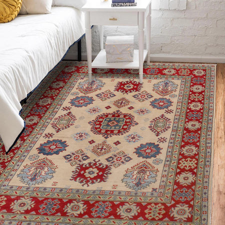 Hand Knotted Kazak Rug 4' 10" x 6' 4" (ft) - No.W34125