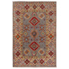 Grey Color Kazak Rug  3' 5" x 5' 1" (ft)- No. W34127